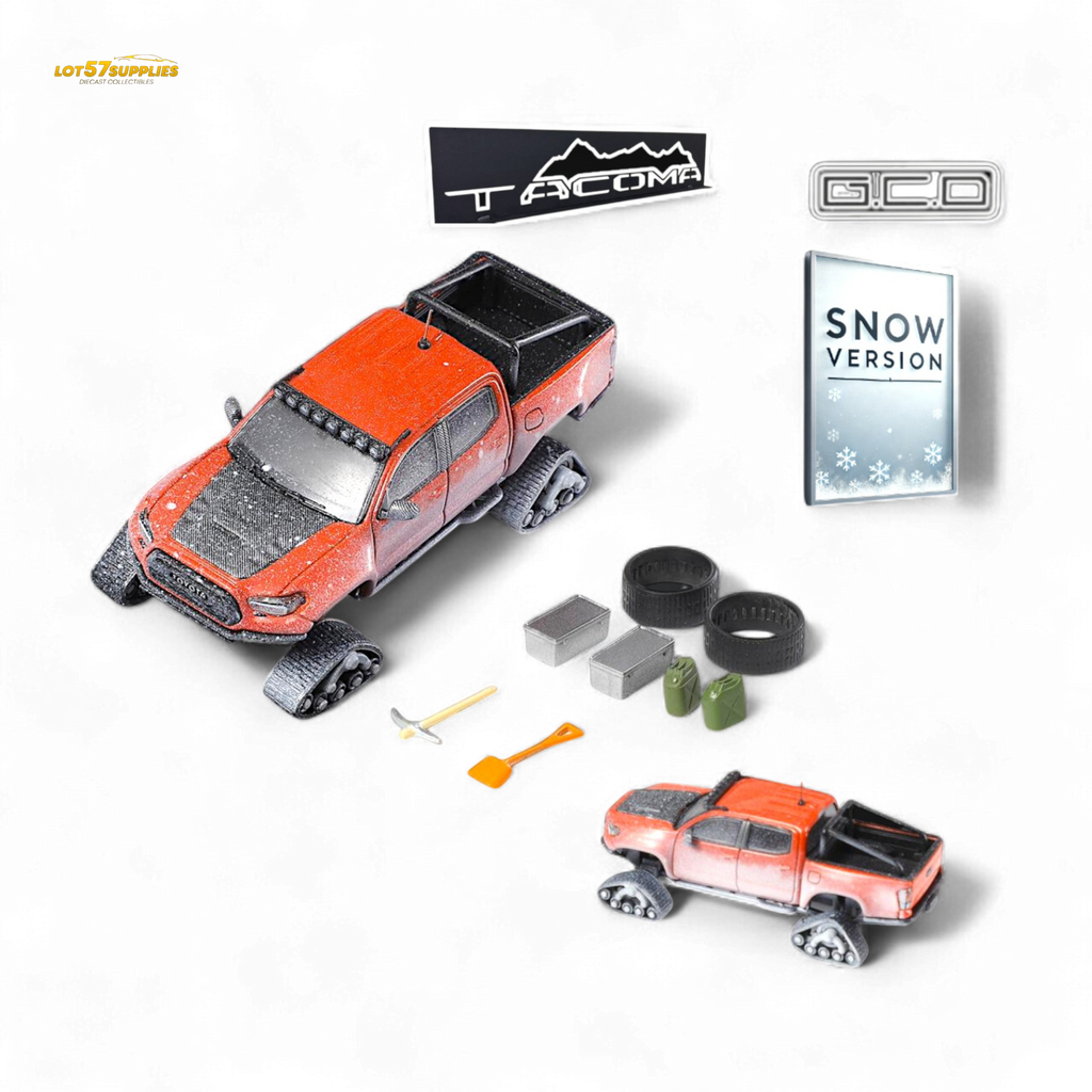 GCD Toyota Tacoma Snow Version Orange Red 1:64
