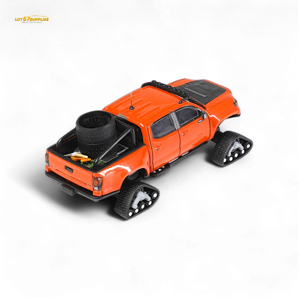 GCD Toyota Tacoma Orange Red 3PMSF Tires 1:64