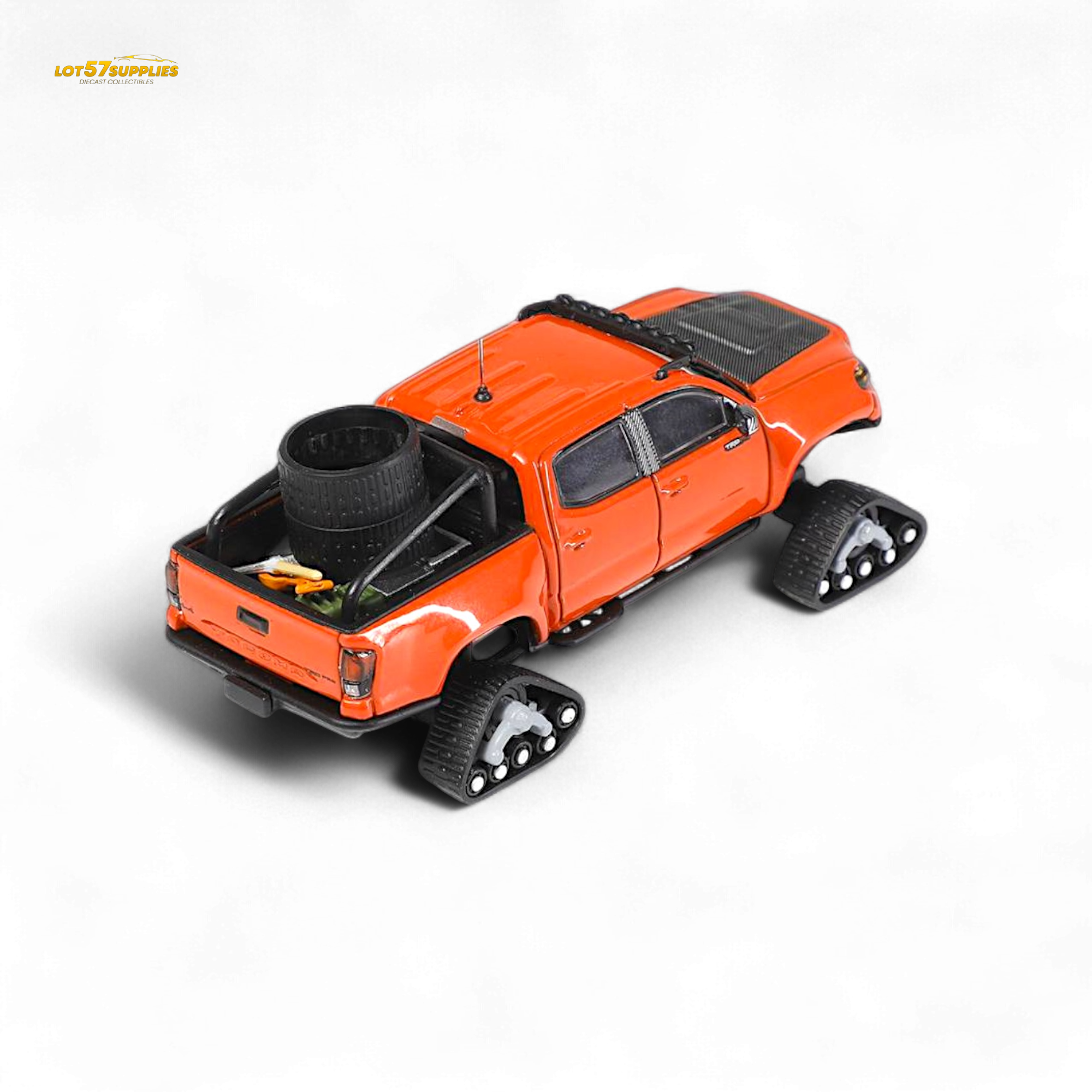 GCD Toyota Tacoma Orange Red 3PMSF Tires 1:64
