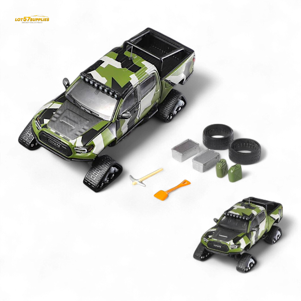 GCD Toyota Tacoma Snow Version Green Camo 1:64