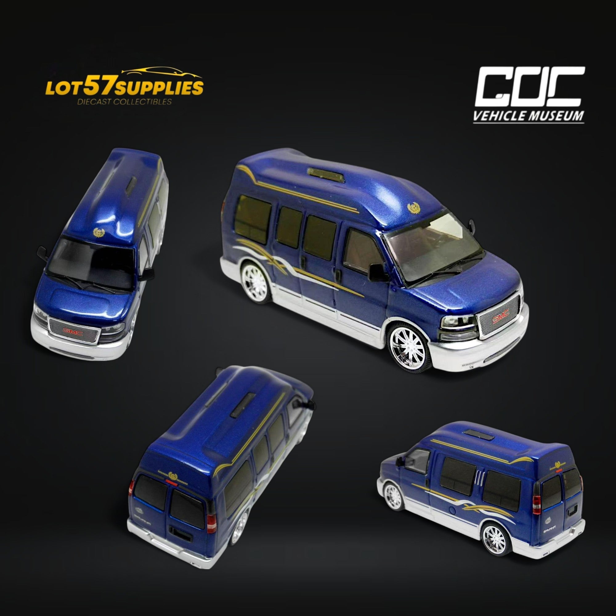 GOC GMC Savana Blue Silver Edition 1:64