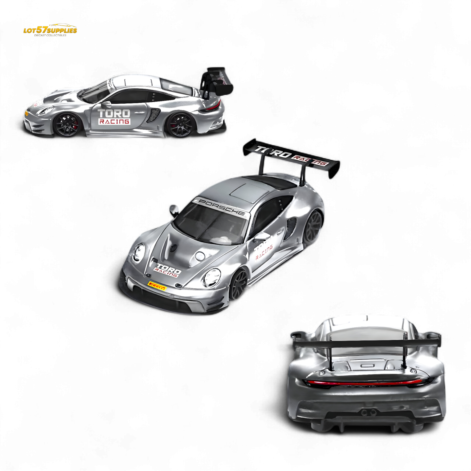Star Race Porsche 911 GT3 Matte Silver 1:64