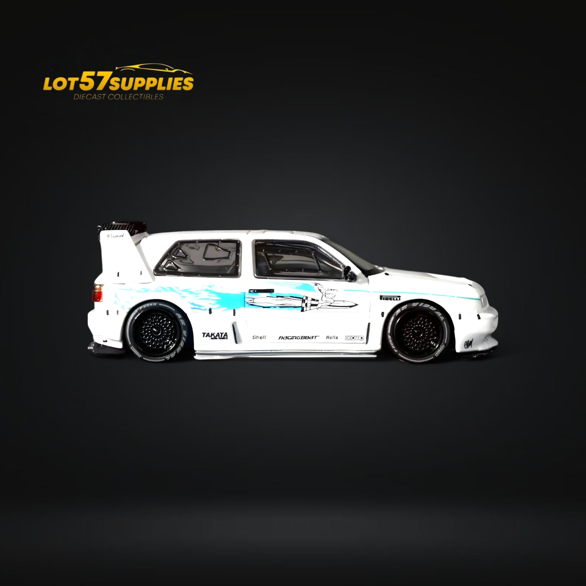 Rhino Model VW Golf Mk3 White Fast & Furious Livery 1:64
