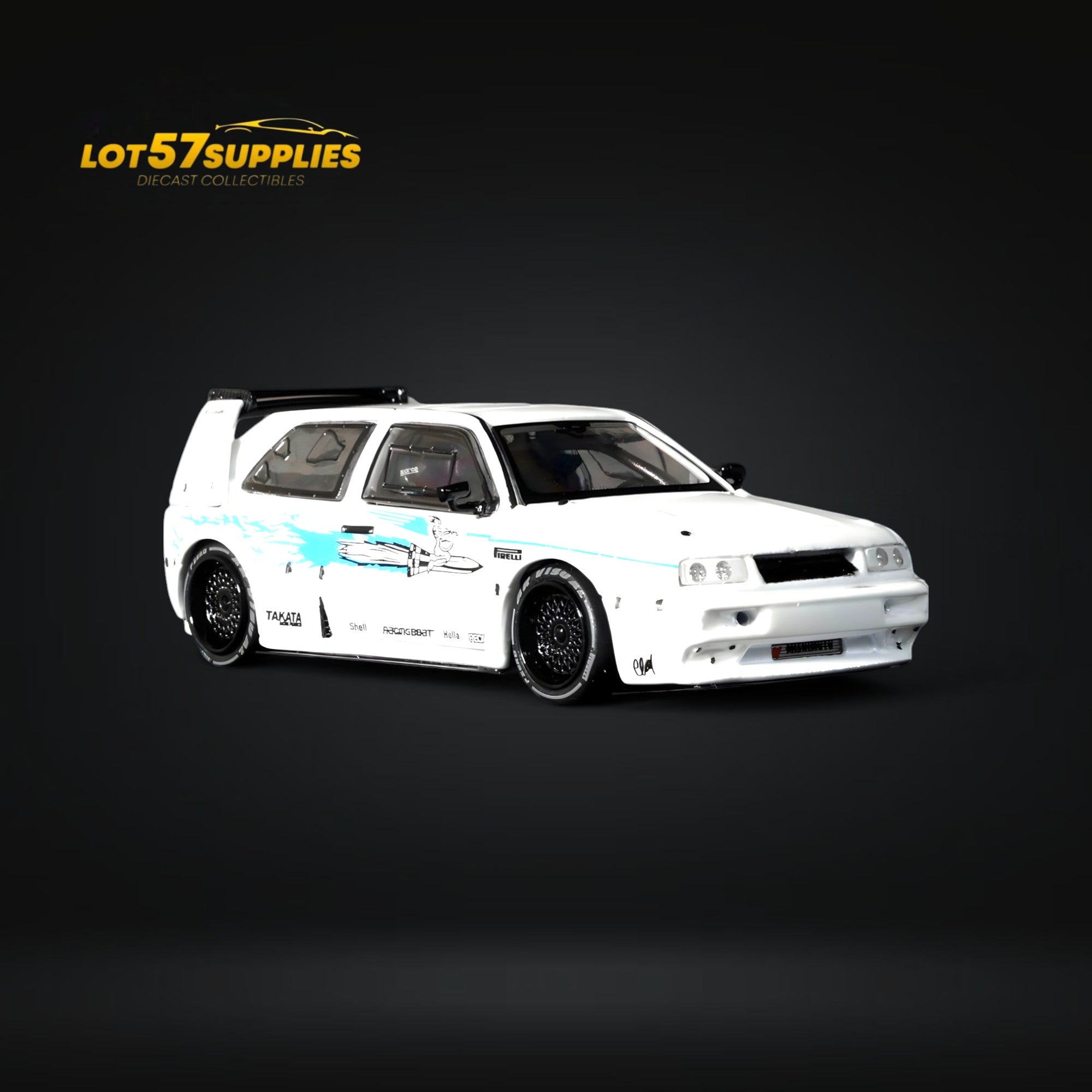 Rhino Model VW Golf Mk3 White Fast & Furious Livery 1:64