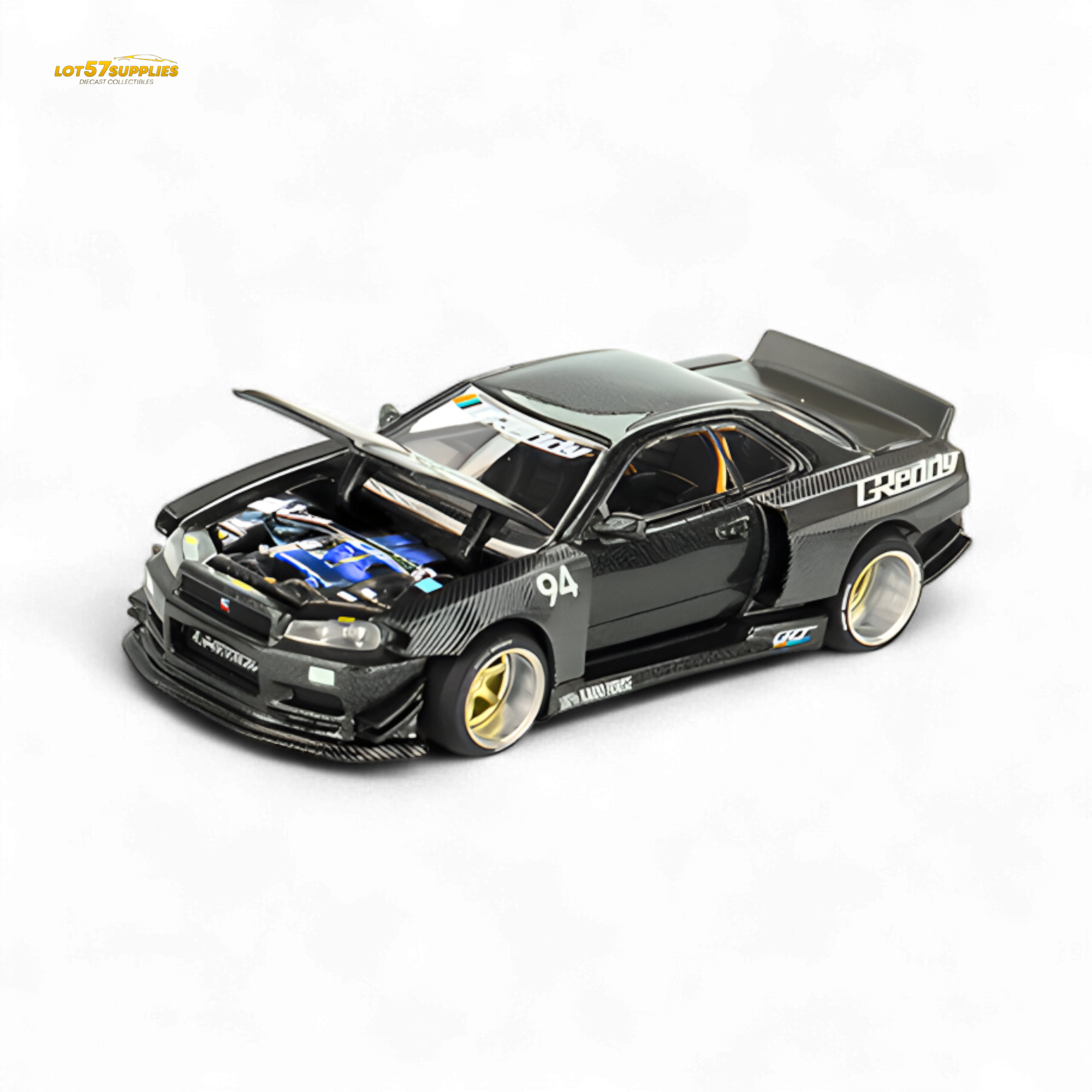 Kaido House x Mini GT Nissan Skyline GT-R R34 Kaido Works GReddy V2 1:64