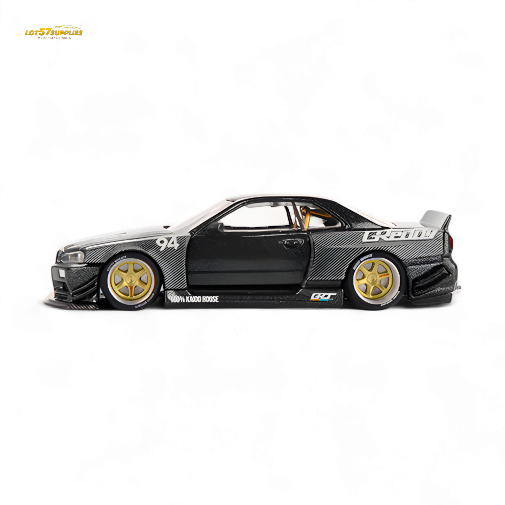 Kaido House x Mini GT Nissan Skyline GT-R R34 Kaido Works GReddy V2 1:64