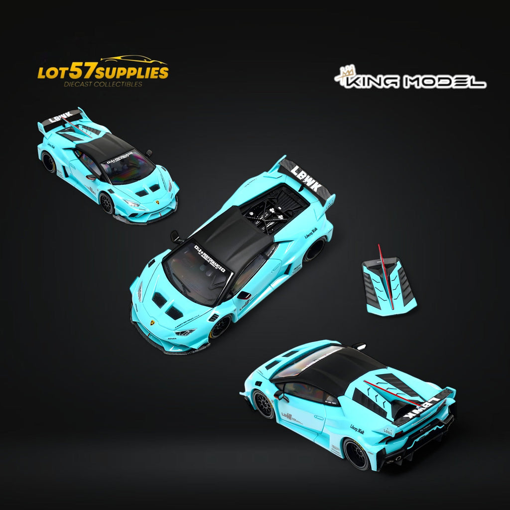 (Pre-Order) King Model Lamborghini Huracan LBWK Metallic Tiffany Blue 1:64