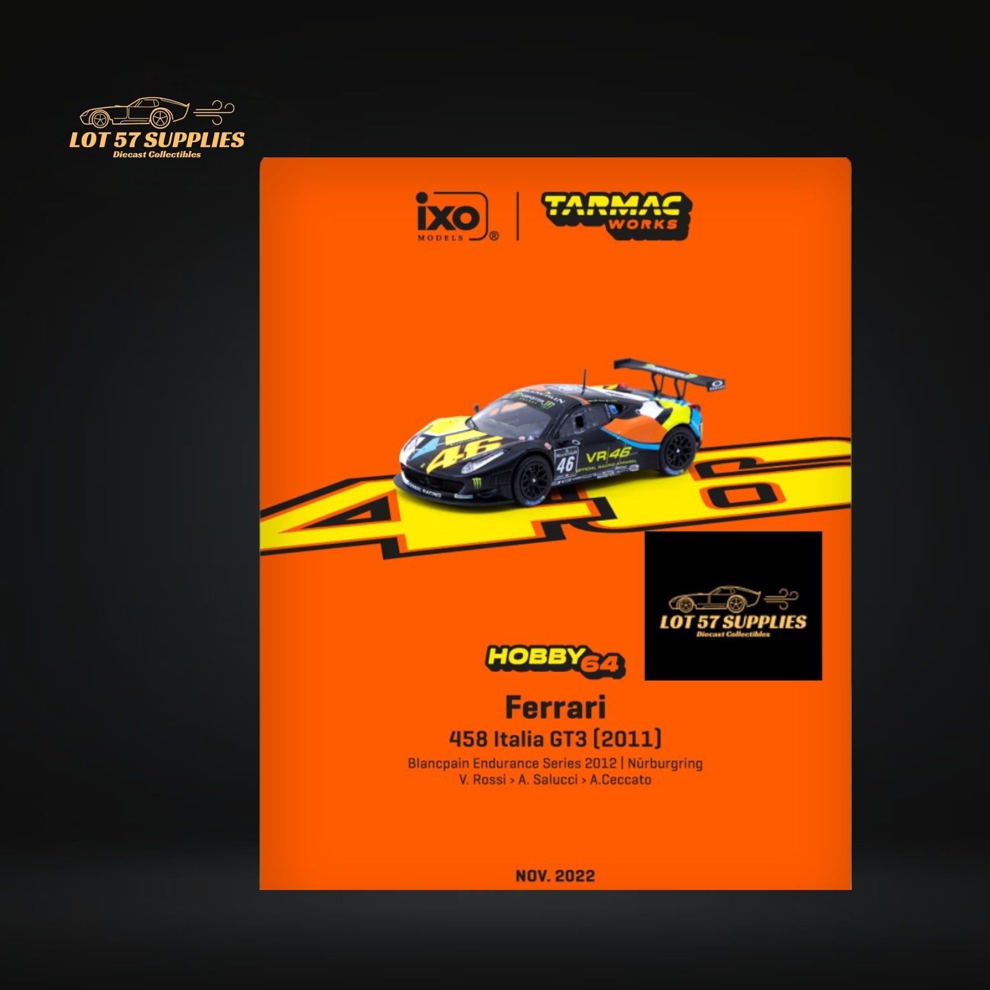 Tarmac Works Ferrari 458 Italia GT3 1:64