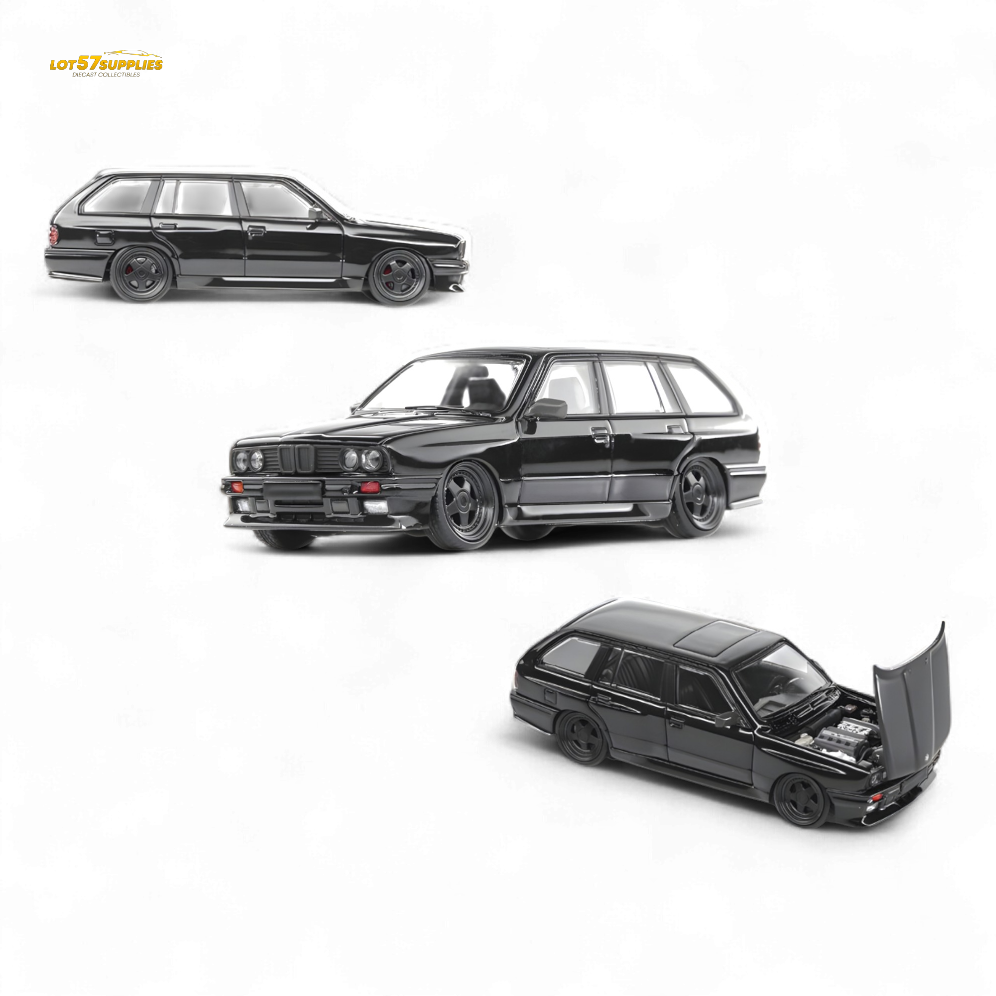 Mortal BMW E30 Cambered Full Black 1:64