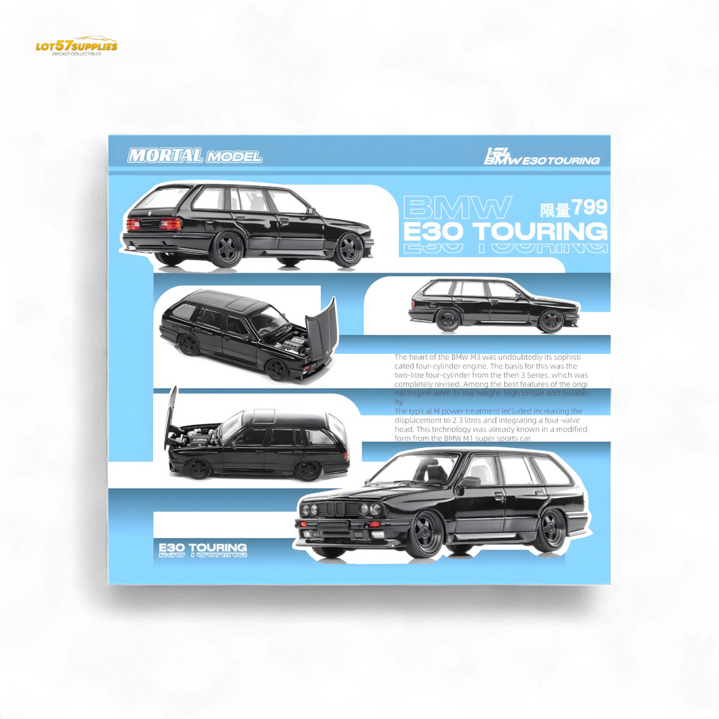 Mortal BMW E30 Cambered Full Black 1:64