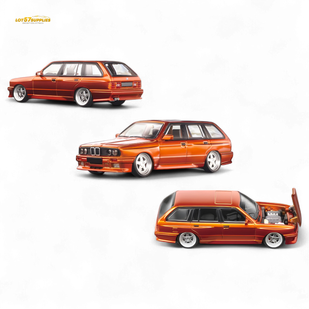 Mortal BMW E30 Cambered Sunset Orange 1:64