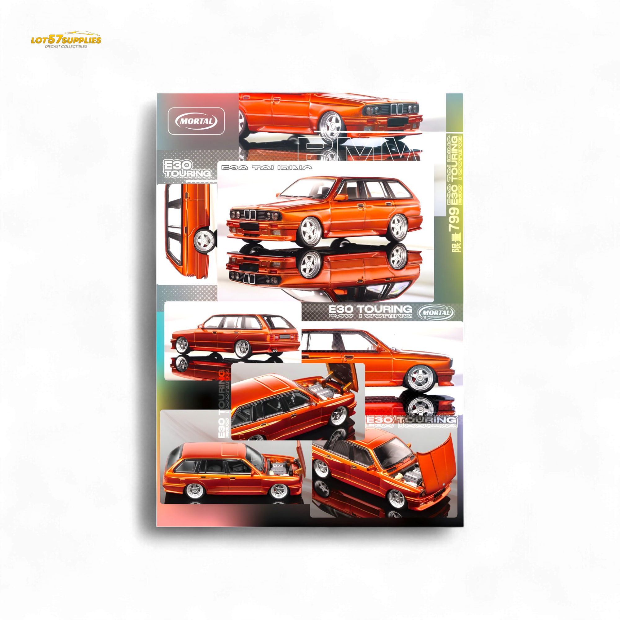 Mortal BMW E30 Cambered Sunset Orange 1:64