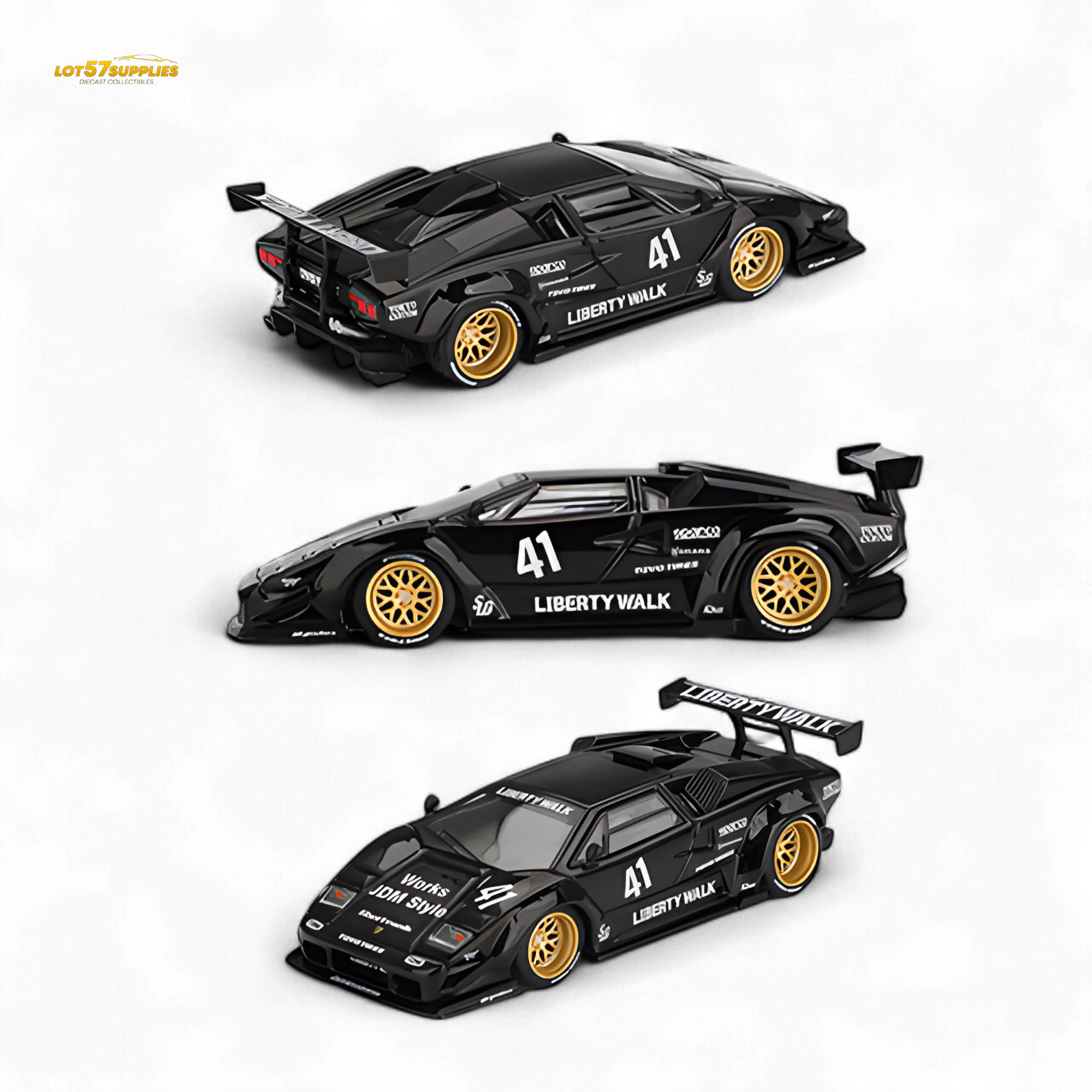 Mini GT Lamborghini Countach LB-WORKS Black 1:64