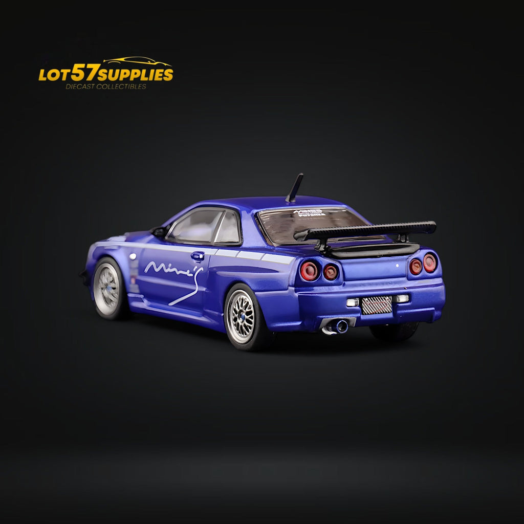 INNO64 Nissan Skyline GT-R R34 V-SPEC MINE'S BLUE 1:64