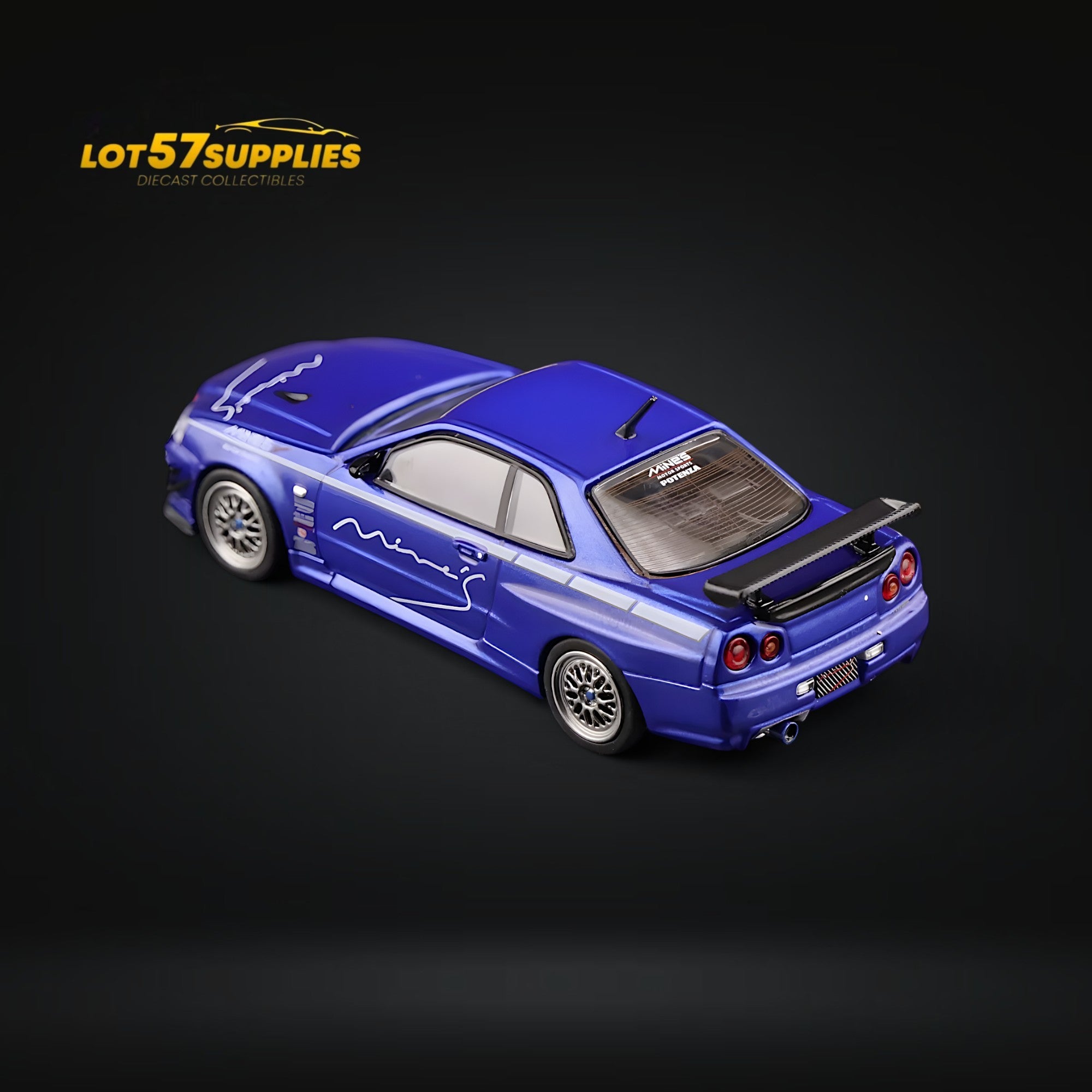 INNO64 Nissan Skyline GT-R R34 V-SPEC MINE'S BLUE 1:64