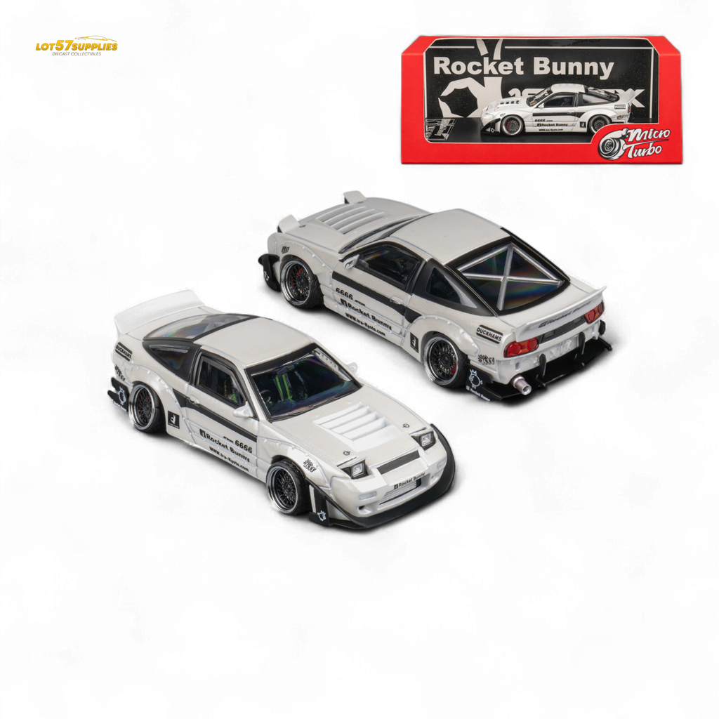 MicroTurbo Nissan 180SX Pandem Rocket Bunny White 1:64