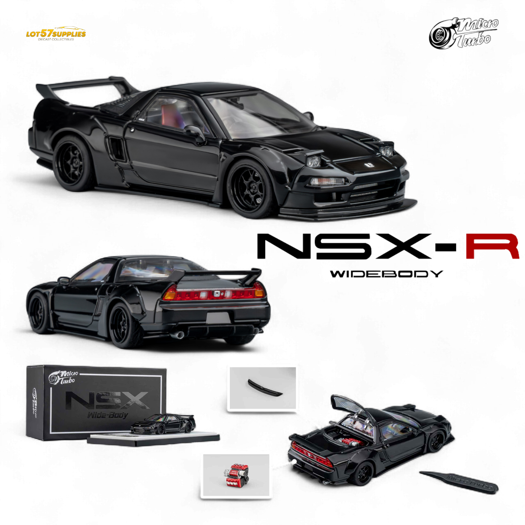 MicroTurbo NSX-R WideBody - Gloss Black 1:64