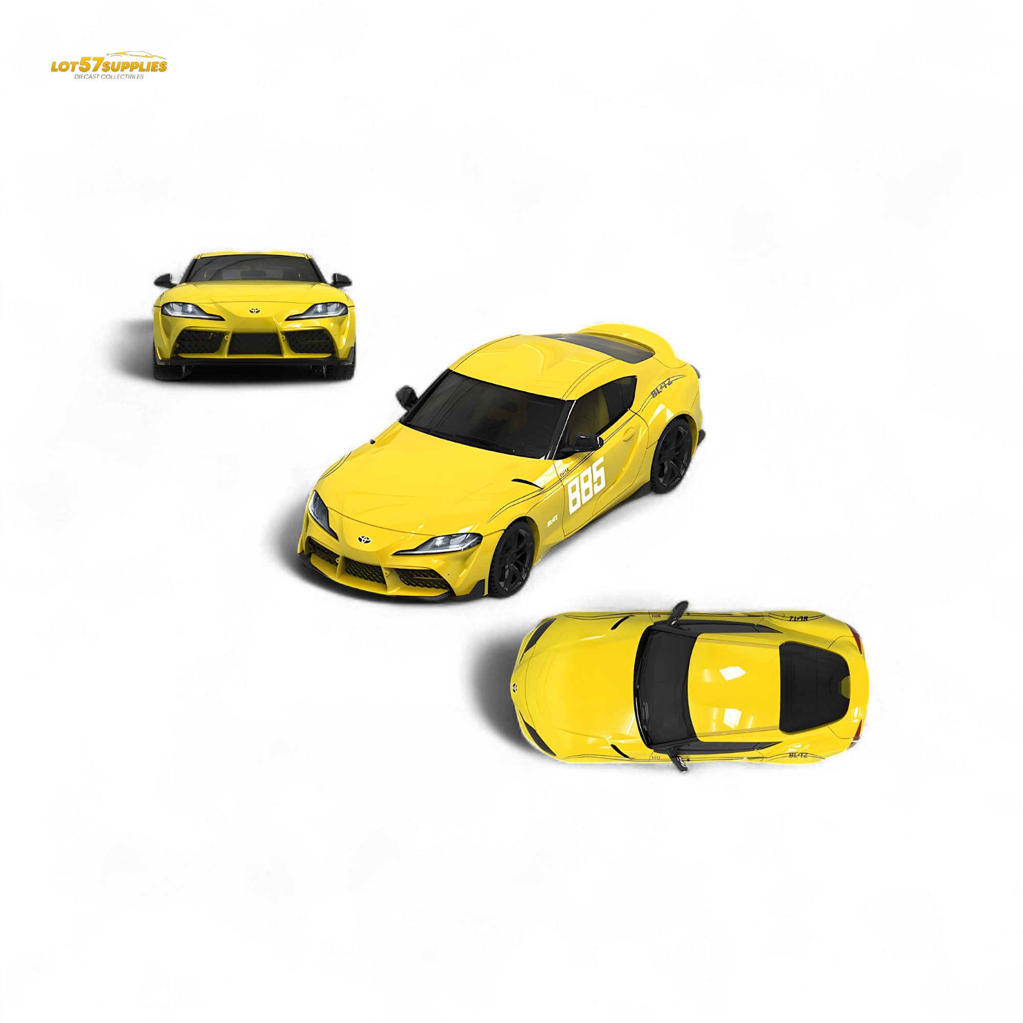 OM Model Toyota Supra A90 Initial D Ghost in Yellow 1:64