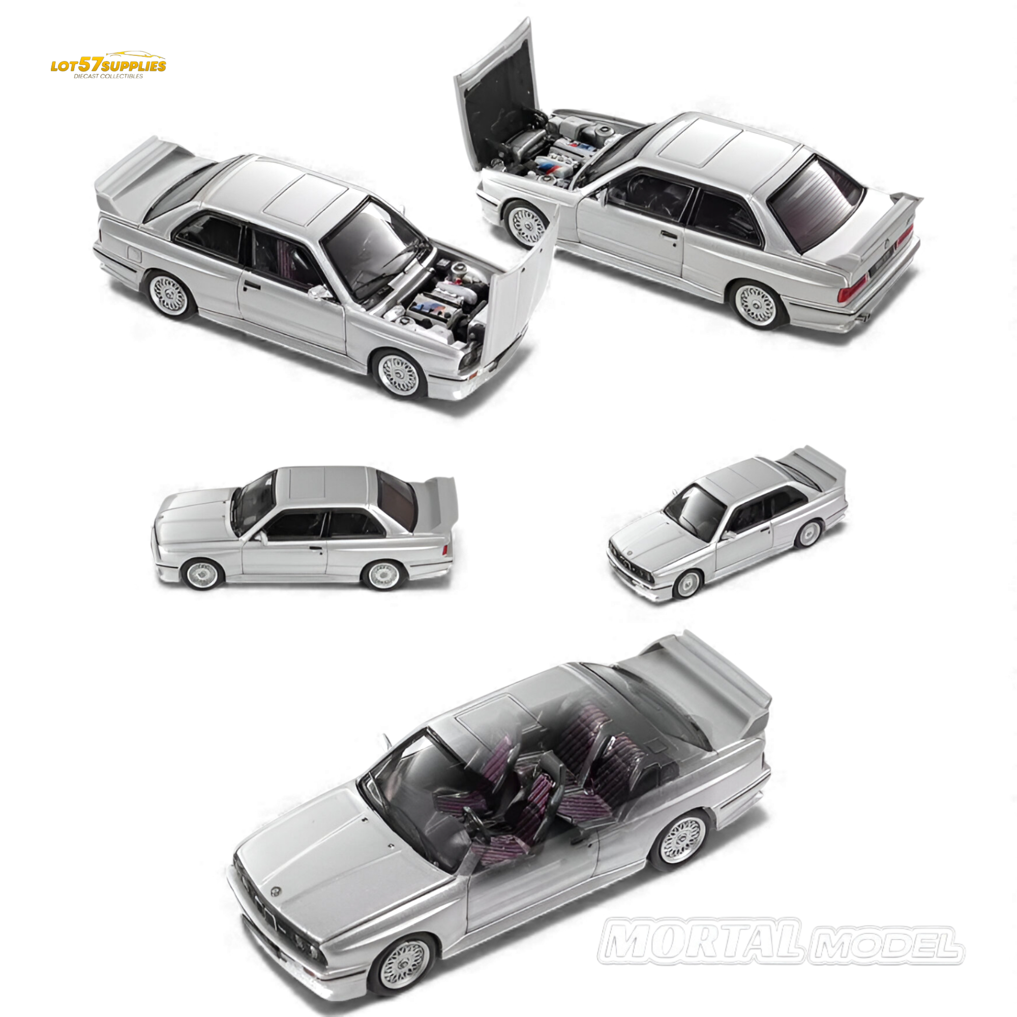 Mortal BMW E30 M3 Silver Gray 1:64