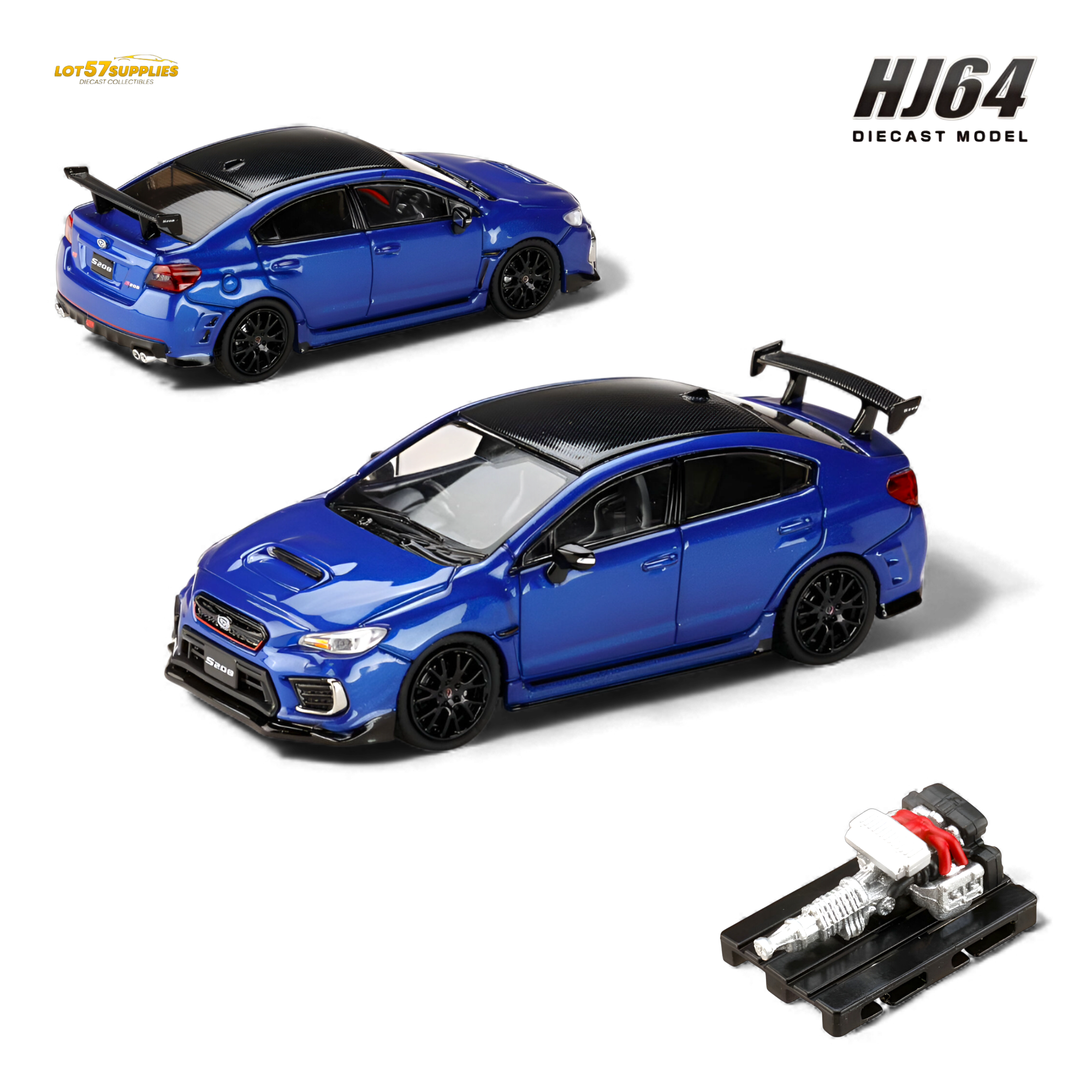 Hobby Japan Subaru S208 WR Blue Pearl 1:64