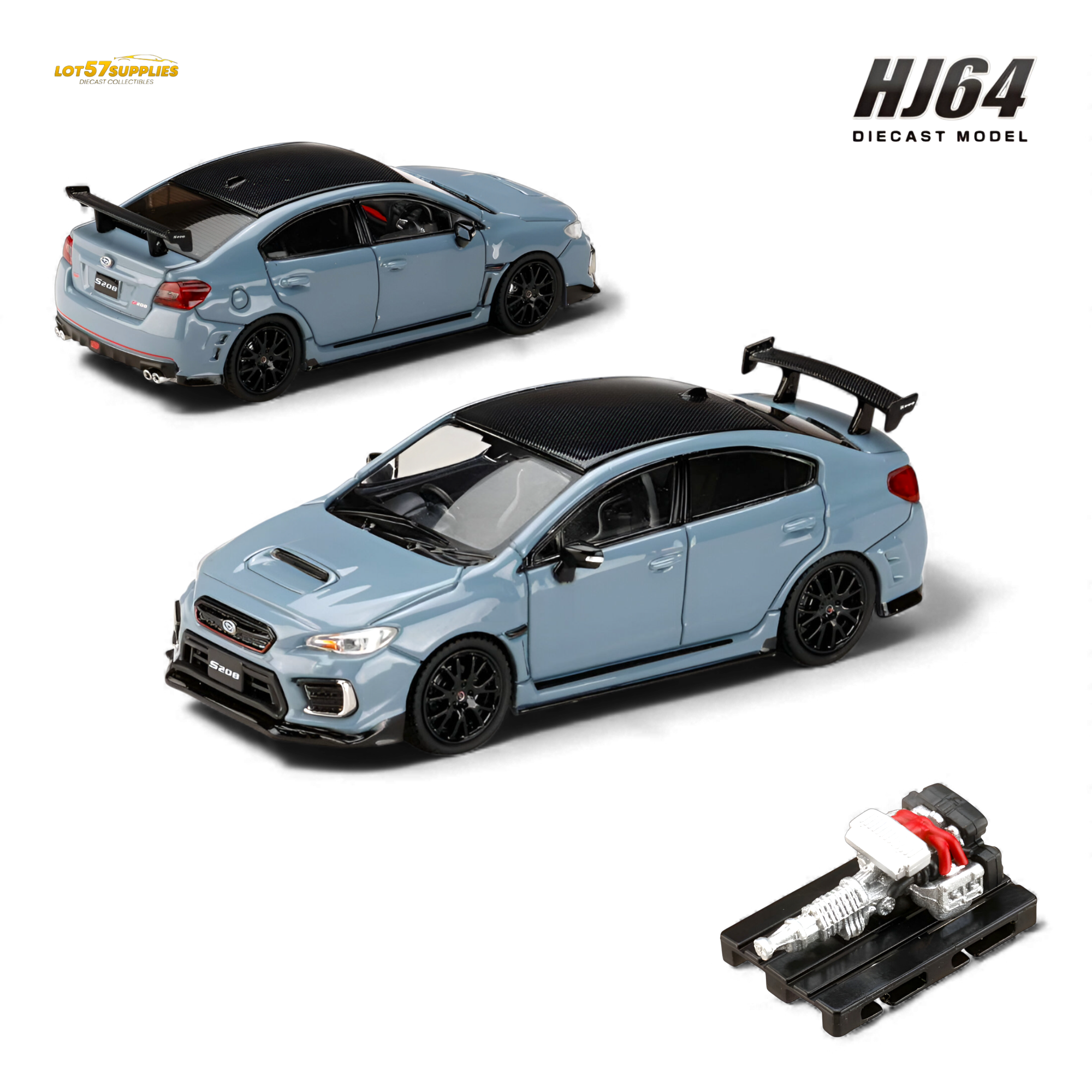 Hobby Japan Subaru S208 NBR Challenge Package - Cool Gray 1:64