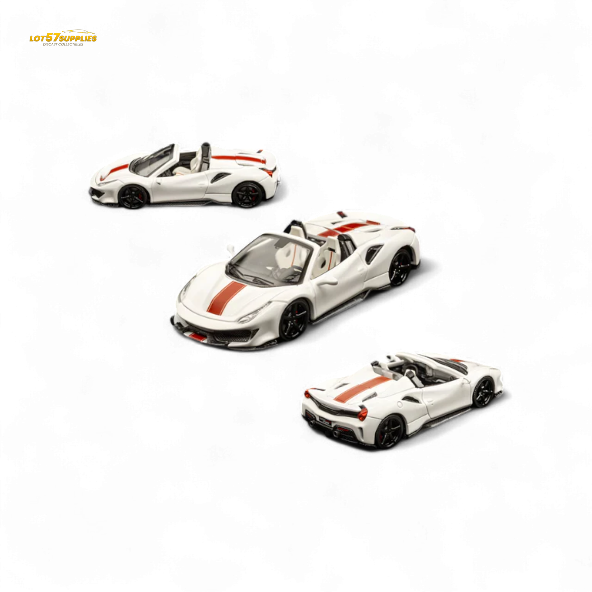 TPC Ferrari 488 Roadster Pearl White 1:64