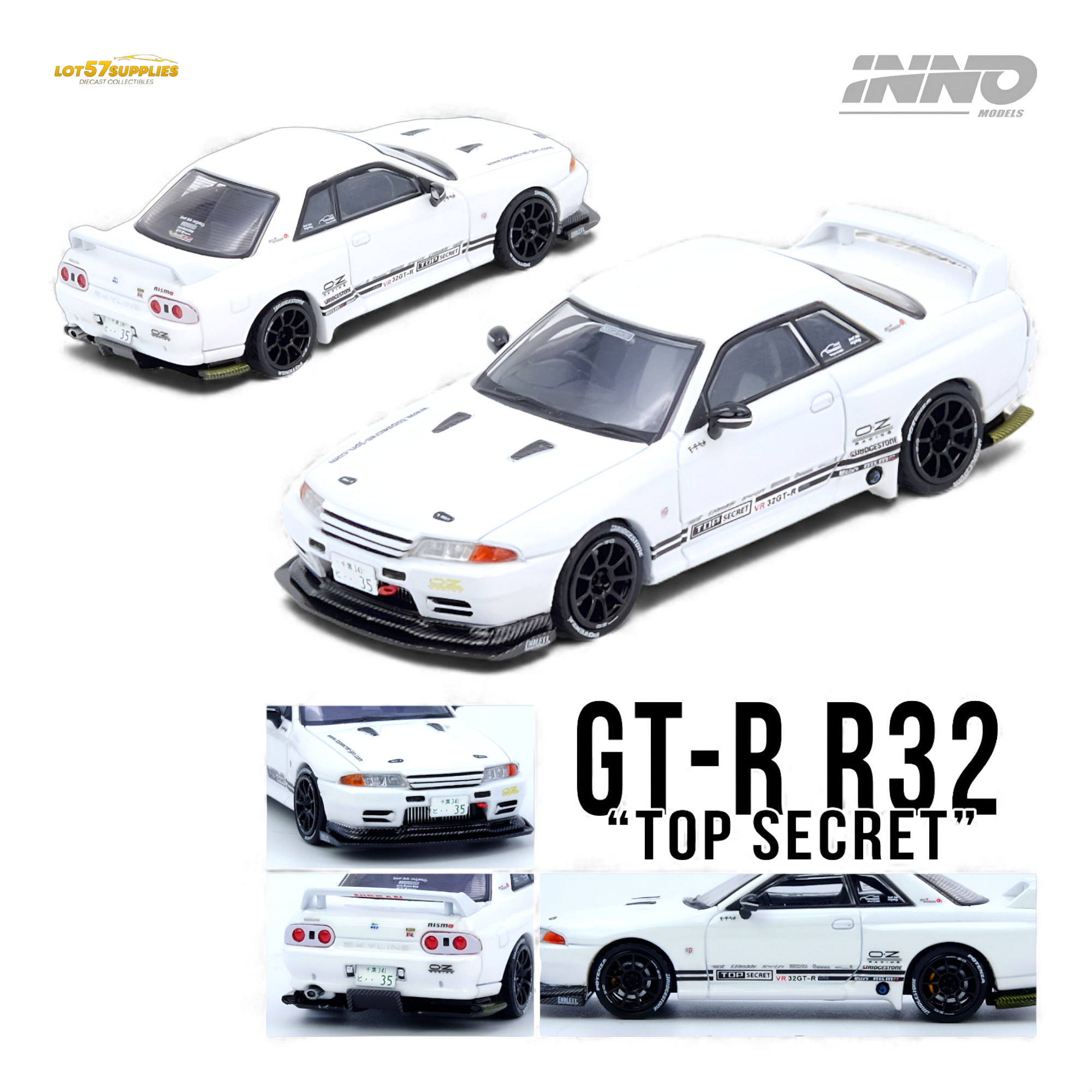 INNO64 Top Secret VR32 GT-R White 1:64