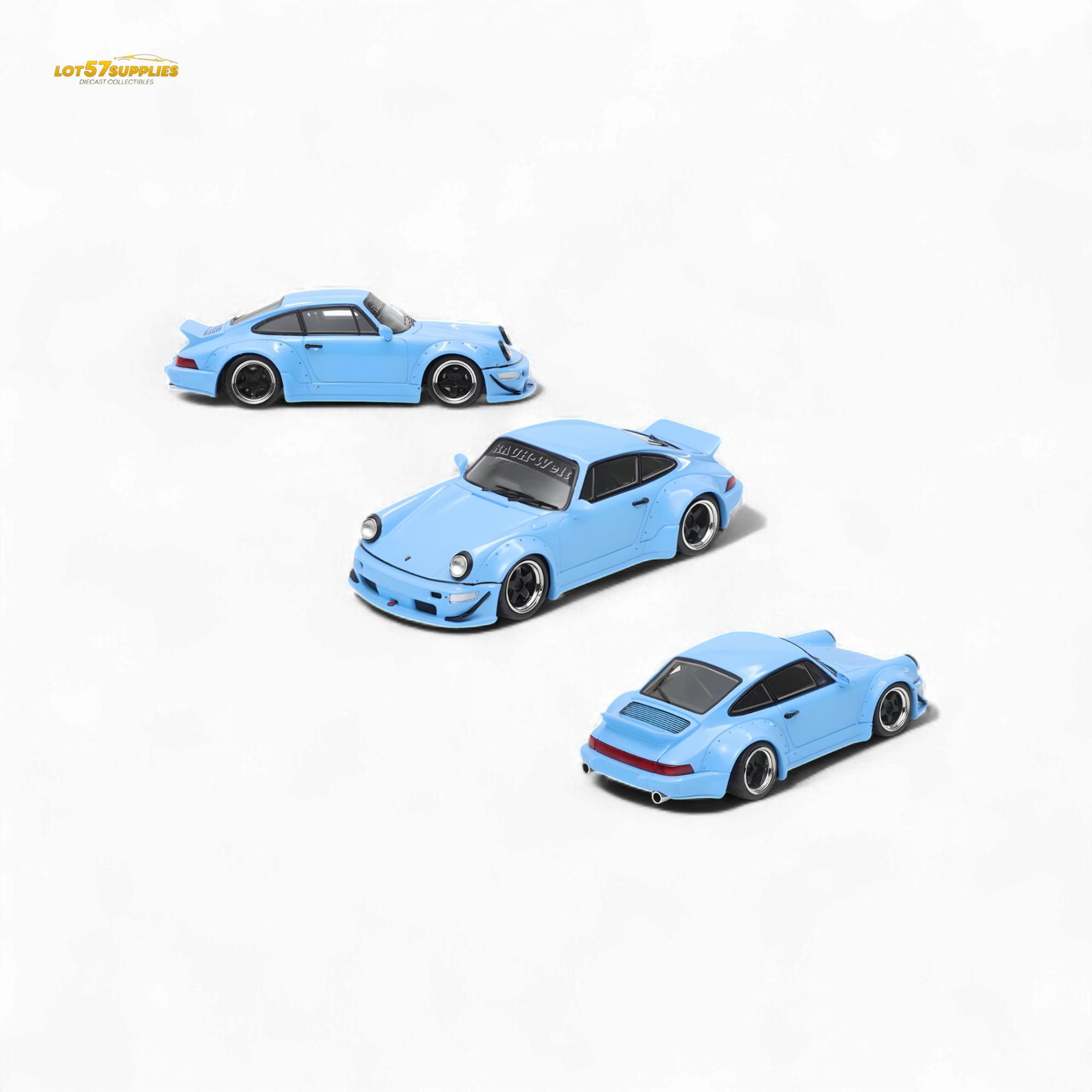 Fast Speed RWB 964 Wide-Body Duck Wing - Sky Blue 1:64