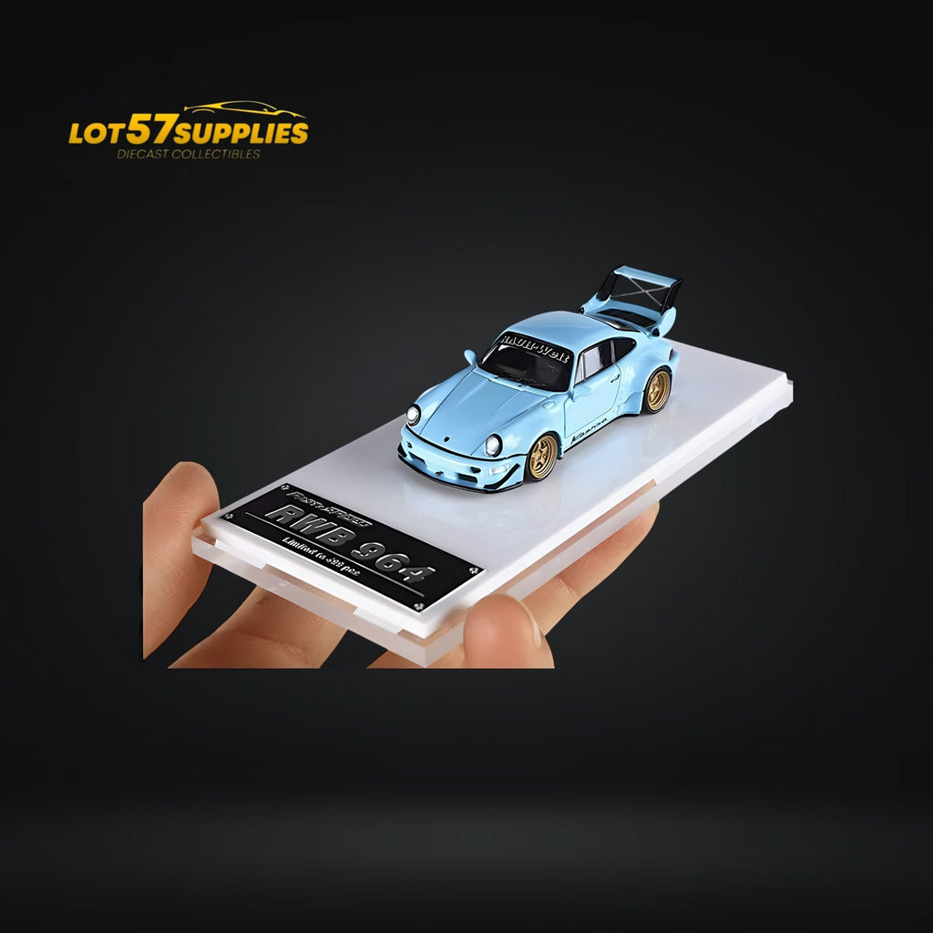 Fast Speed Porsche 964 RWB Tiffany Blue 1:64