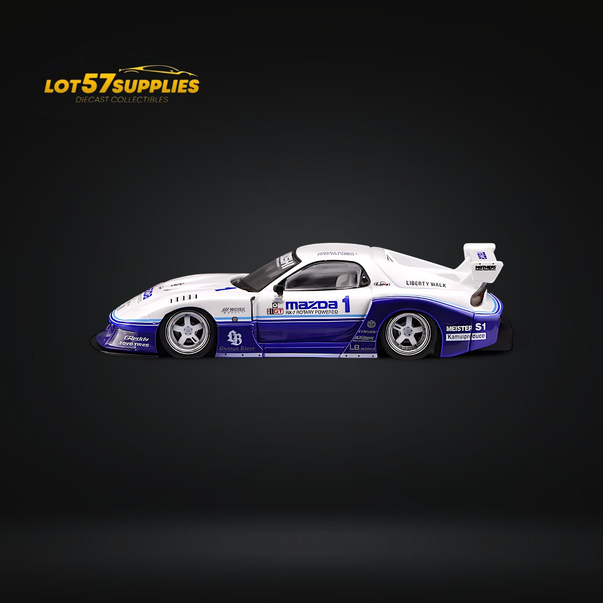 INNO64 Mazda RX-7 LBWK FD3S Blue-White 1:64