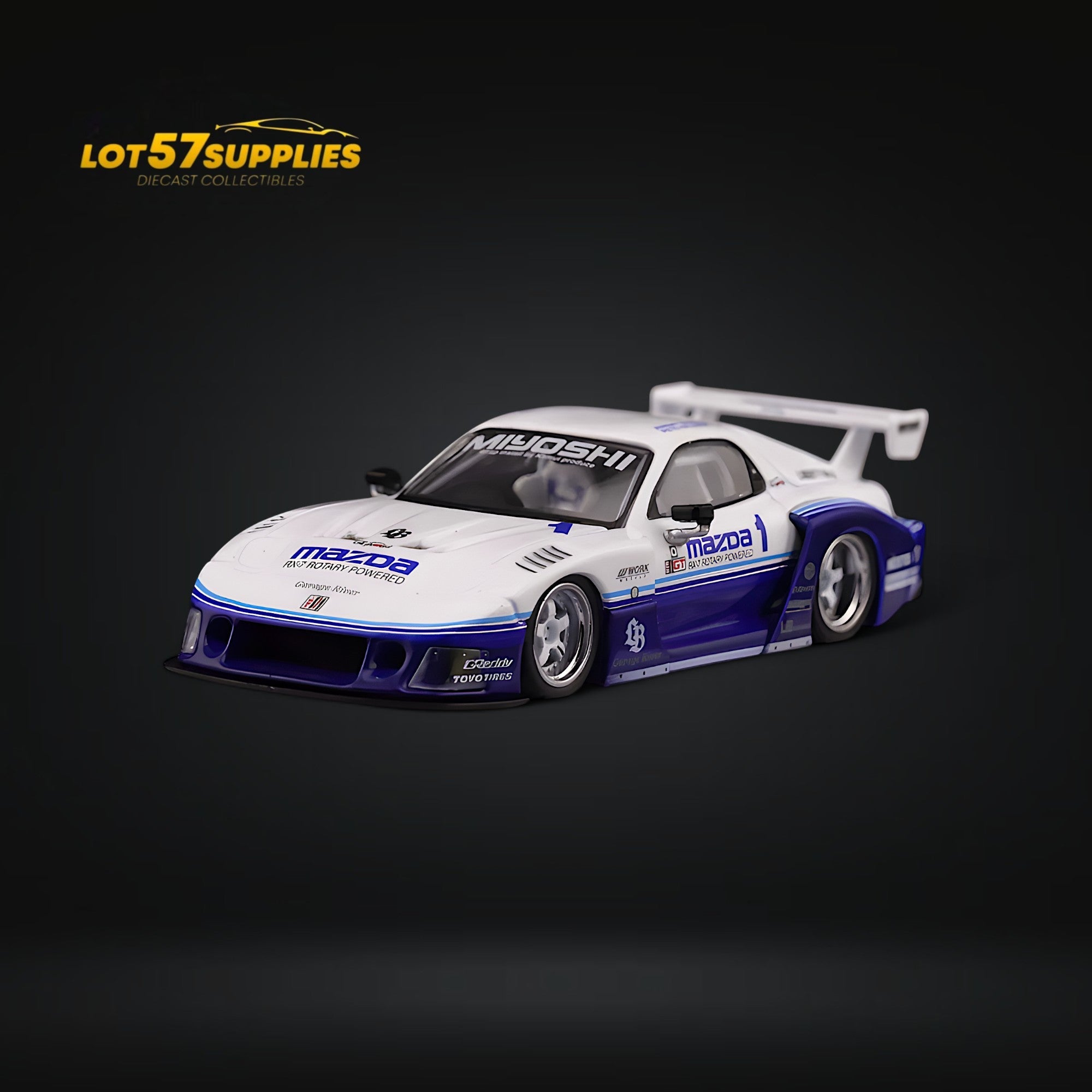 INNO64 Mazda RX-7 LBWK FD3S Blue-White 1:64