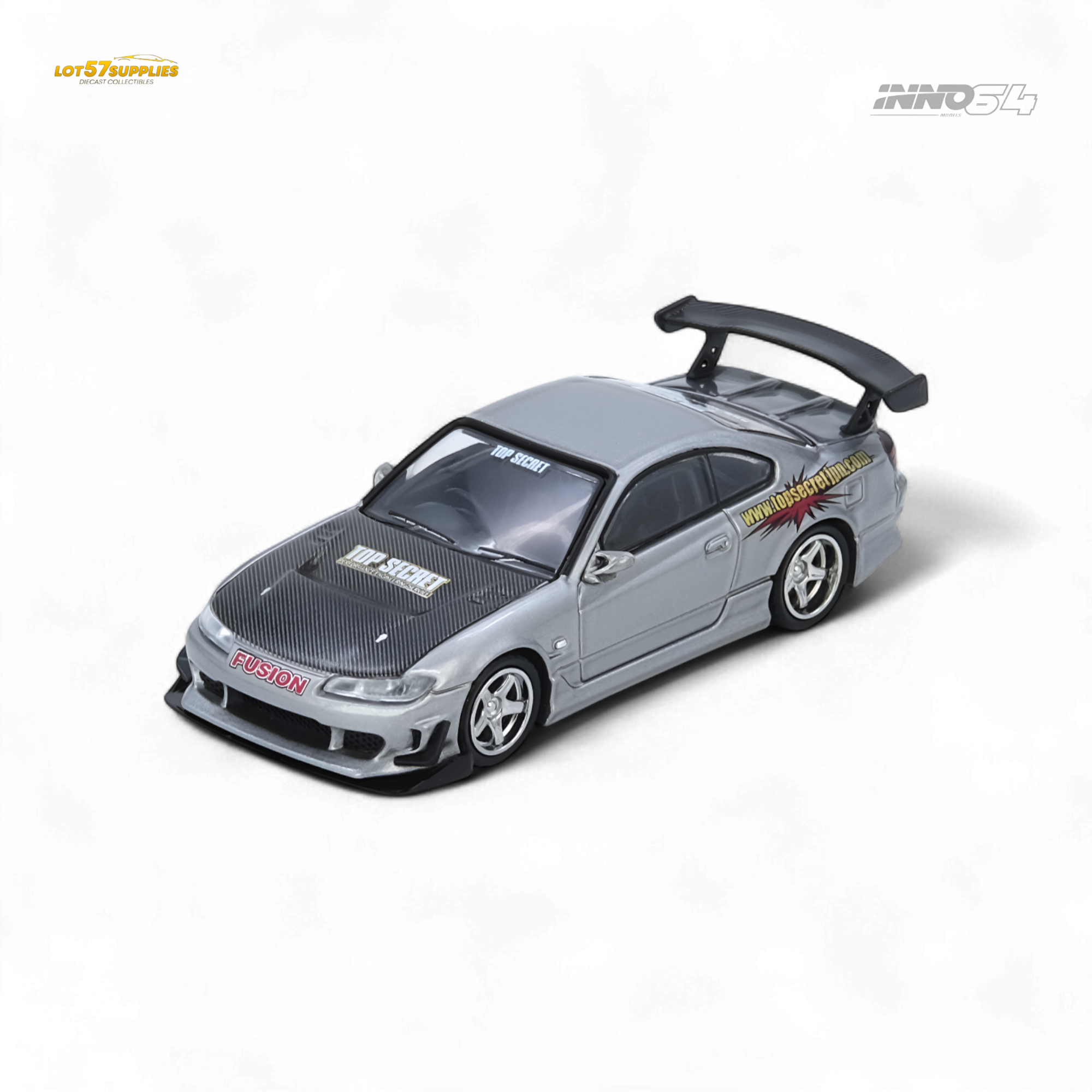 INNO64 Top Secret Silvia S15 Silver 1:64
