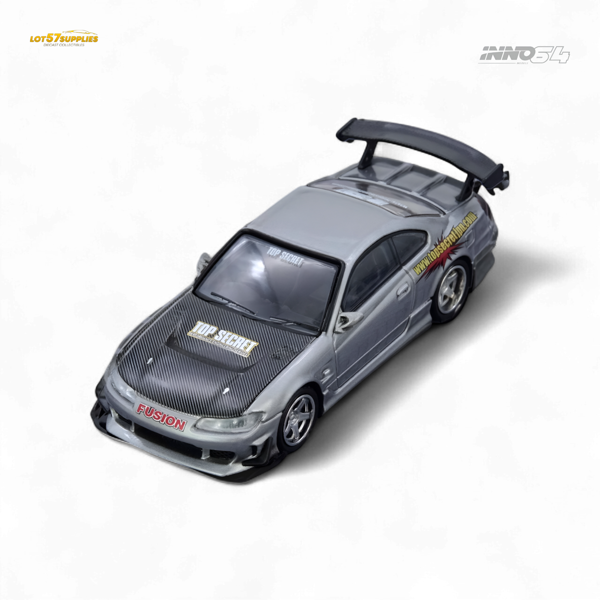 INNO64 Top Secret Silvia S15 Silver 1:64