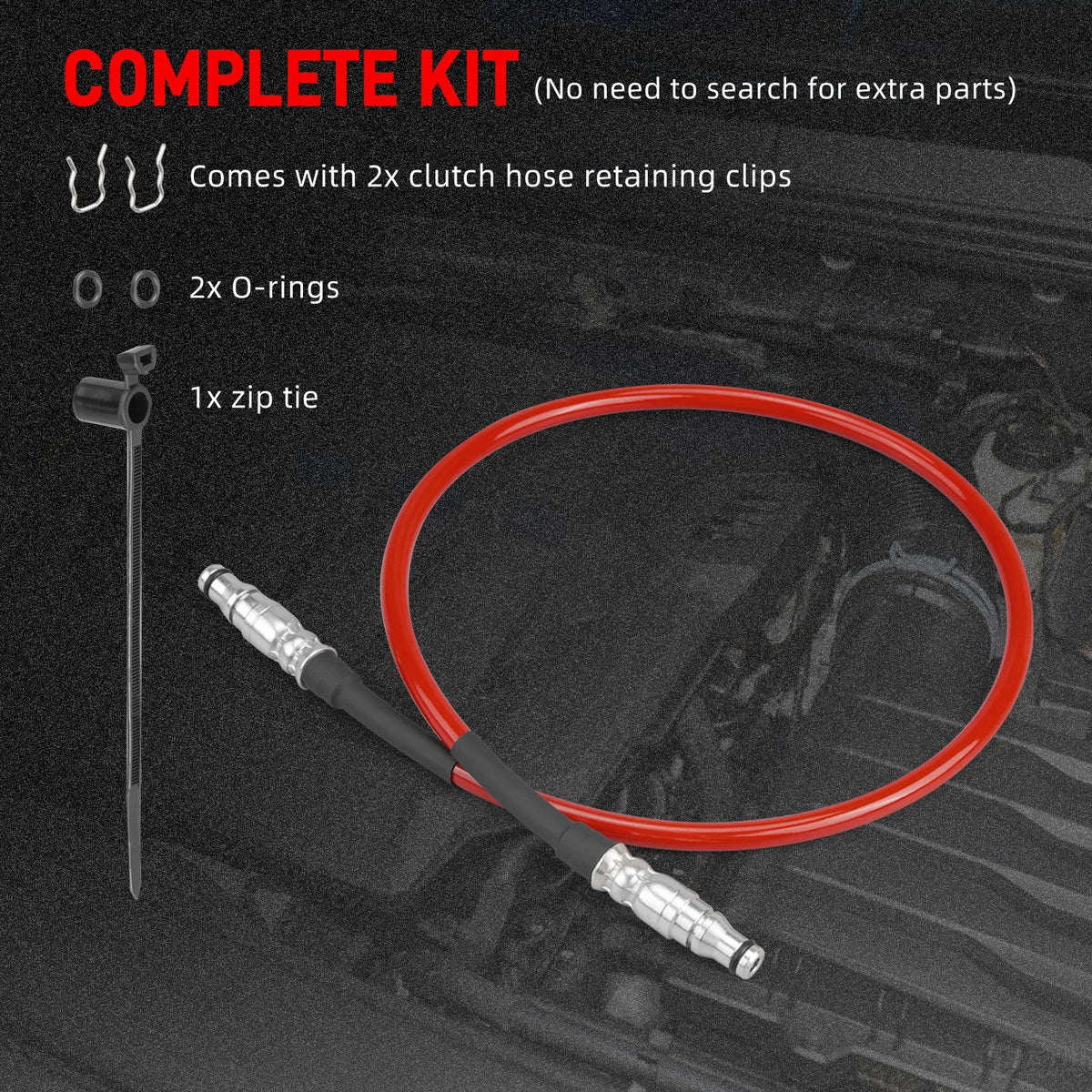 VW Golf / Jetta / Beetle / Bora / Audi TT A3 / Seat Leon Stainless Steel Braided Clutch Hose 6-Speed Manual LHD 1999 - 2007