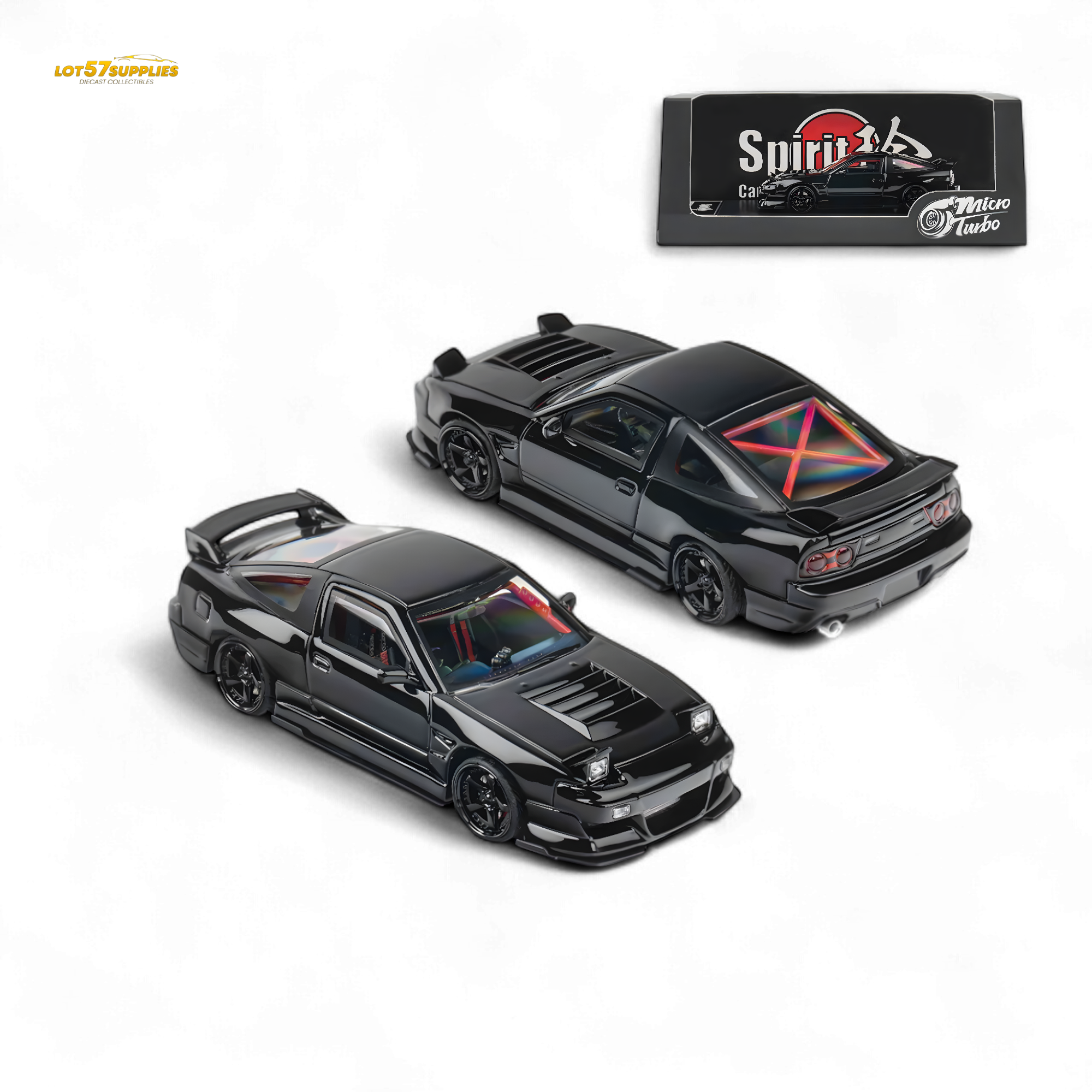 MicroTurbo 180SX Type X Metallic Black MIYABI 1:64