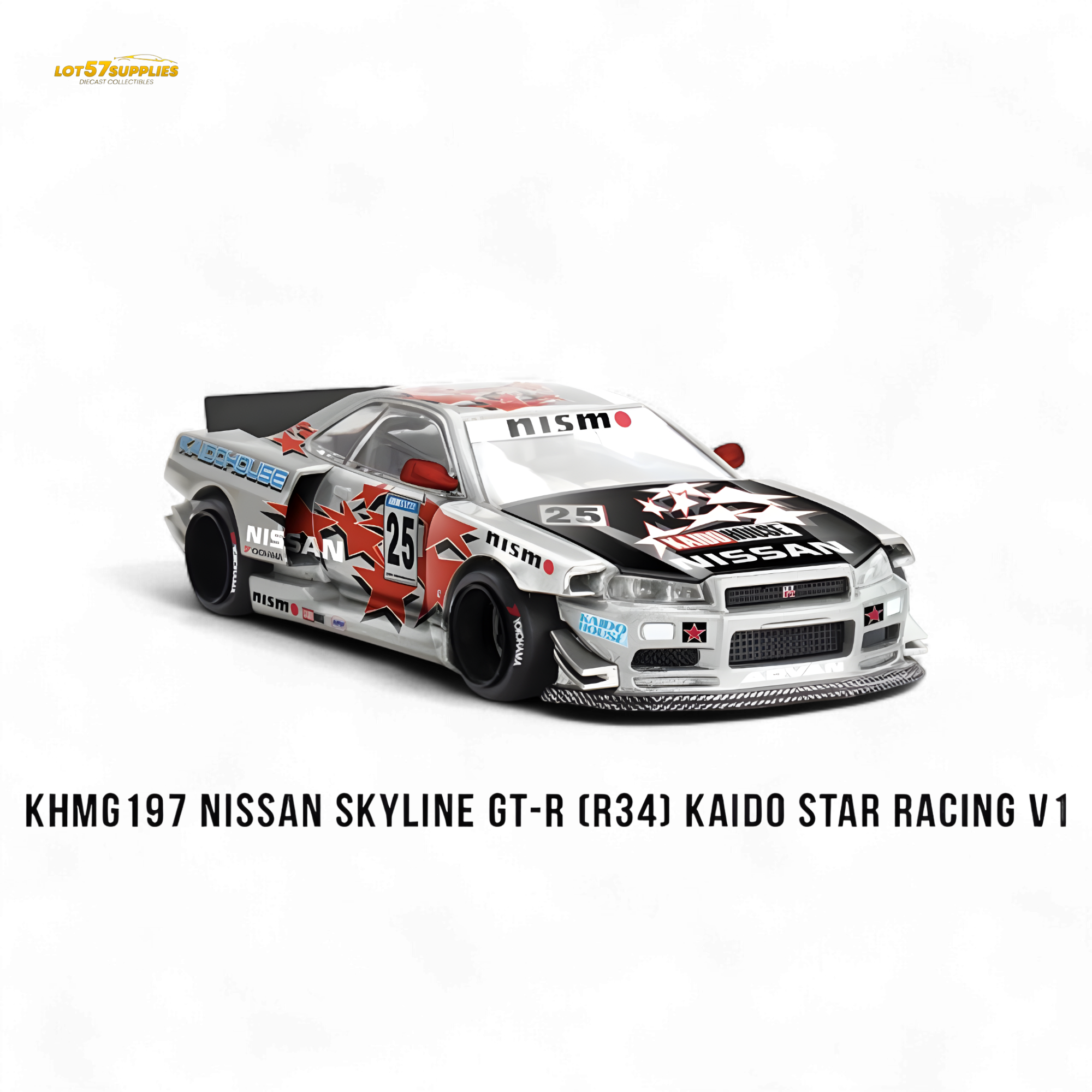 Mini GT Nissan Skyline GT-R R34 Kaido Star Racing V1 1:64