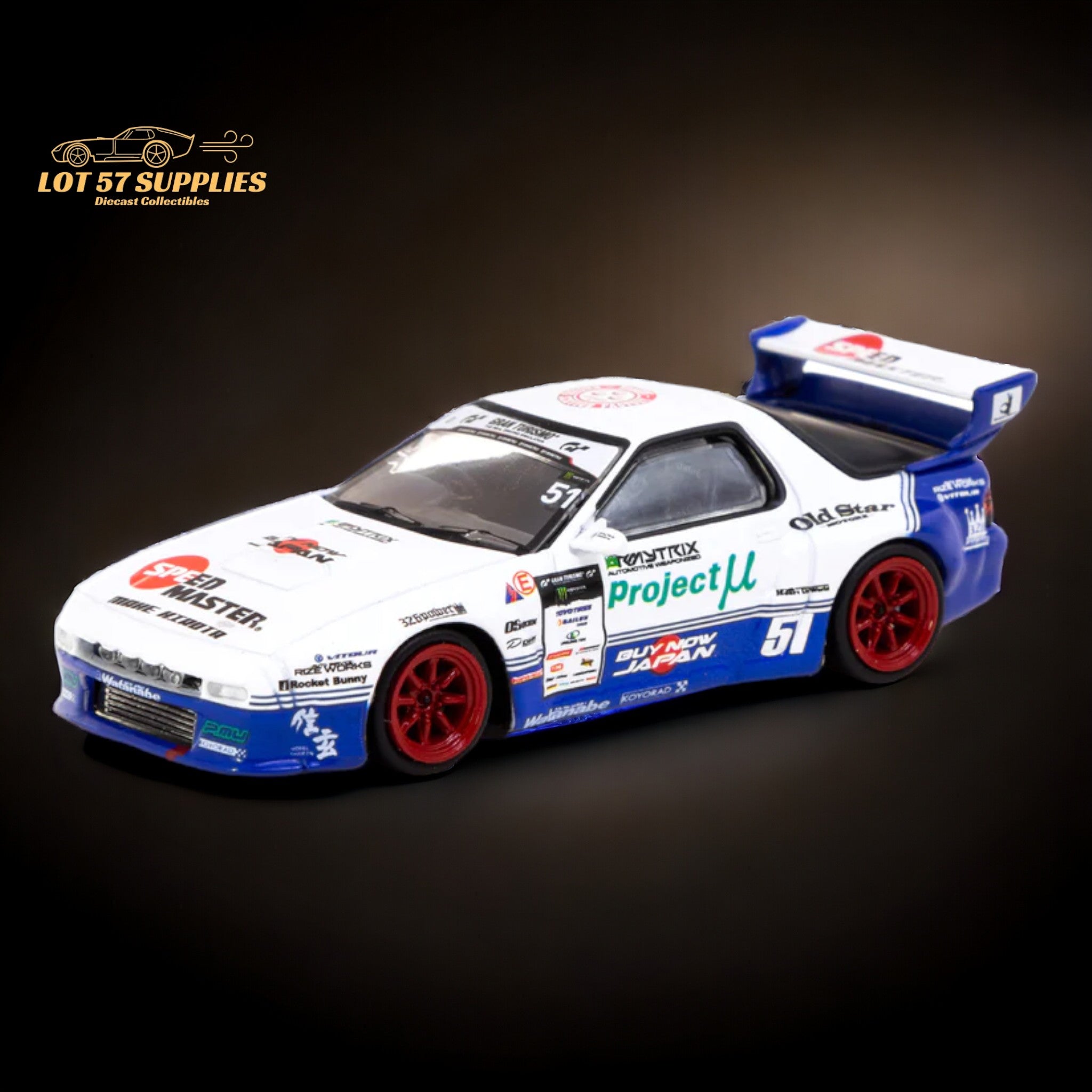 Tarmac Works Mazda RX-7 FC3S PANDEM Drift Livery 1:64