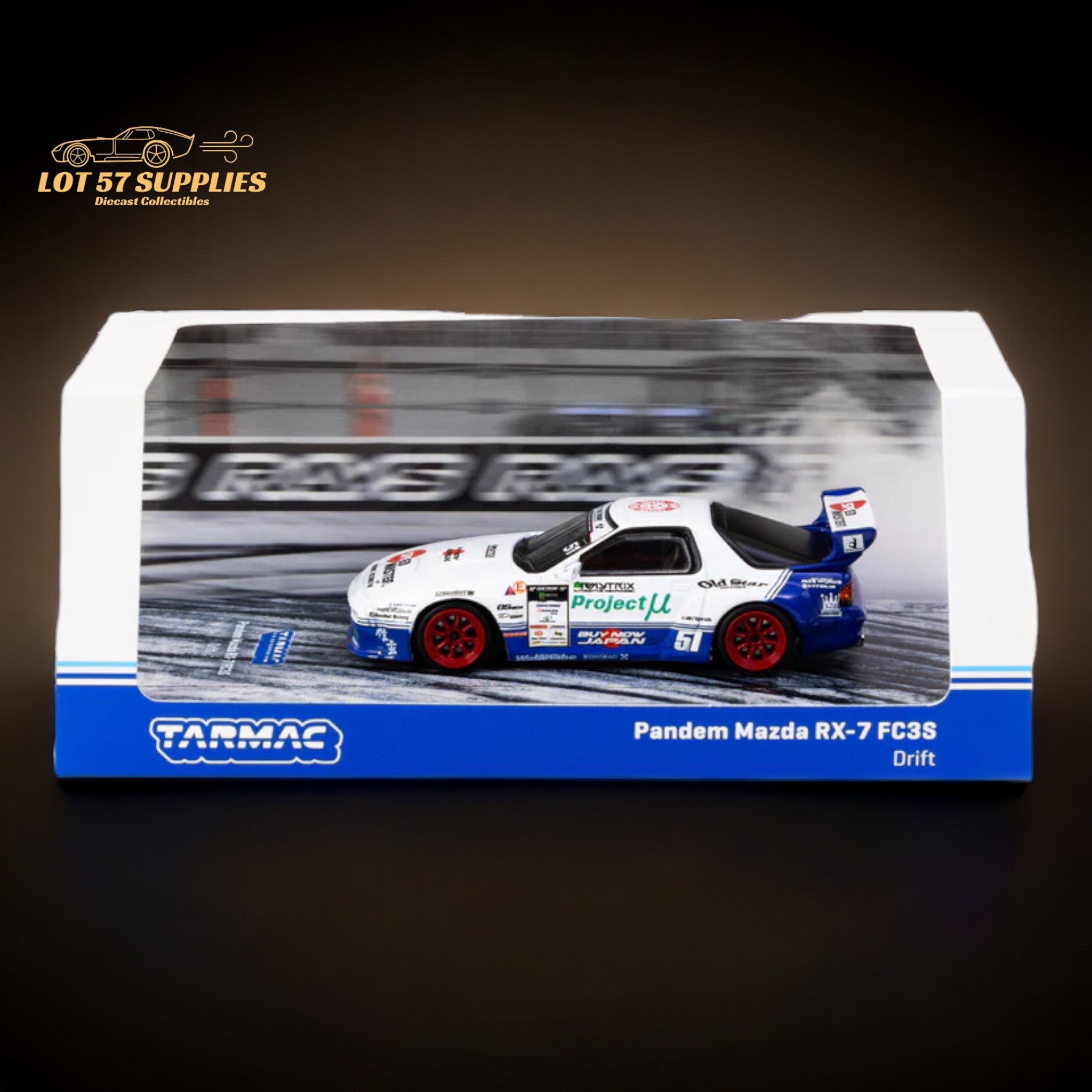 Tarmac Works Mazda RX-7 FC3S PANDEM Drift Livery 1:64