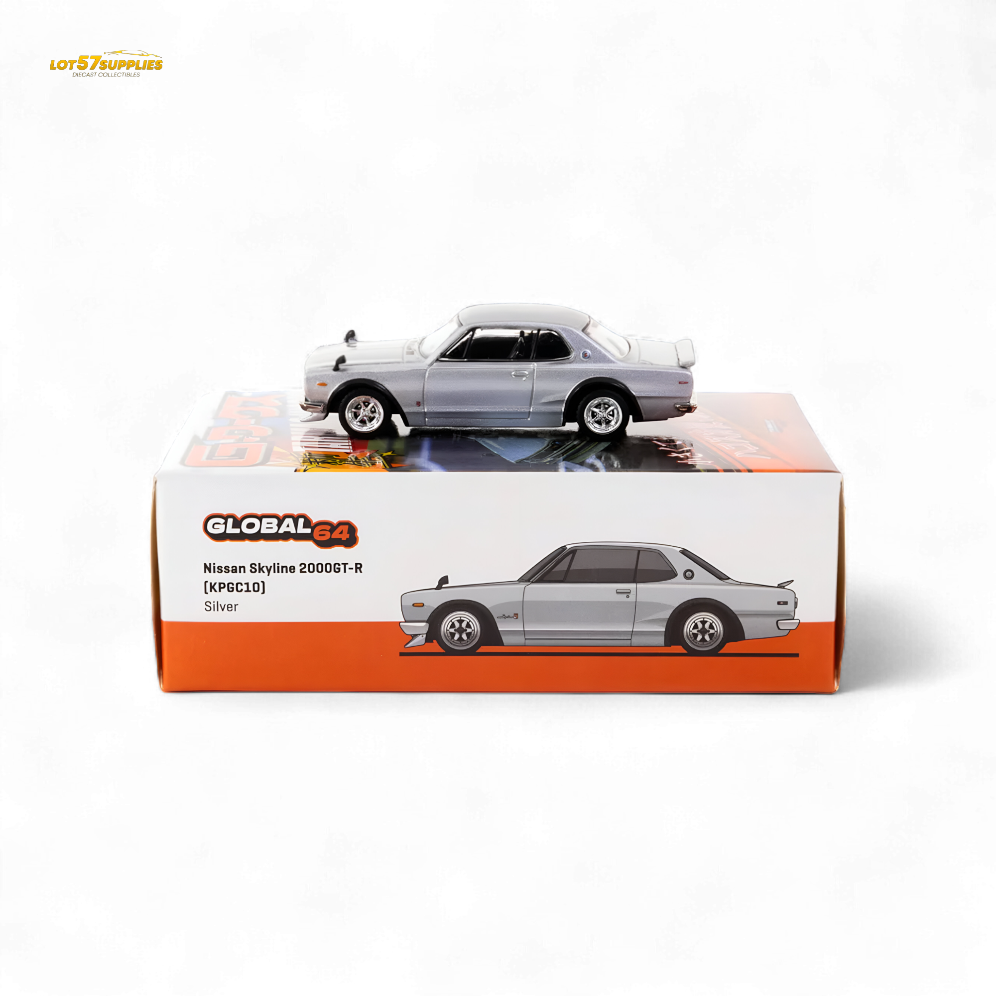 Tarmac Works Nissan Skyline 2000 GT-R Silver 1:64