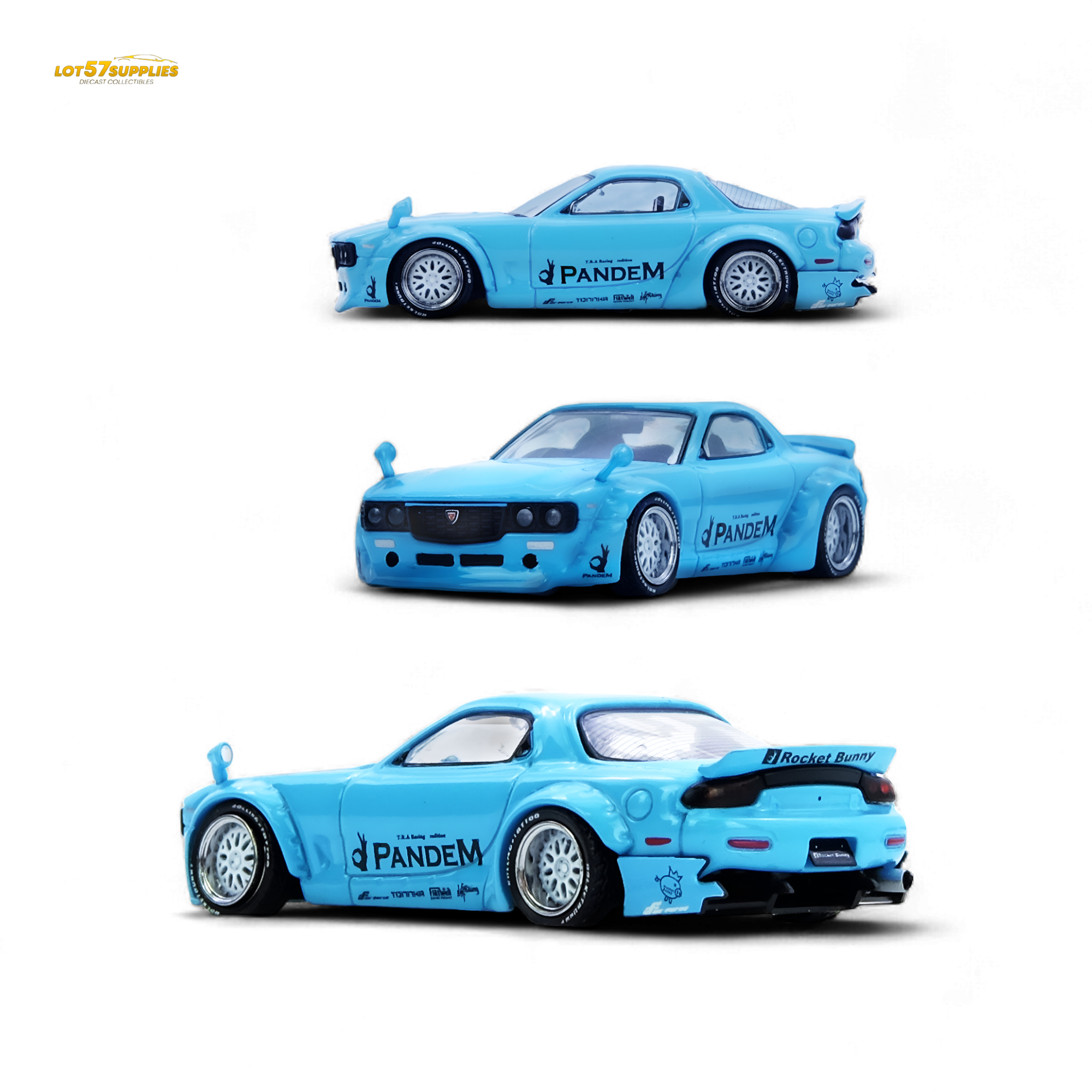 INNO64 Mazda RX7 FD3S Pandem Tiff Blue 1:64