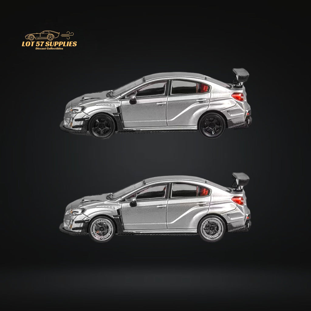 CM Model Subaru WRX STI Varis Widebody Silver 1:64