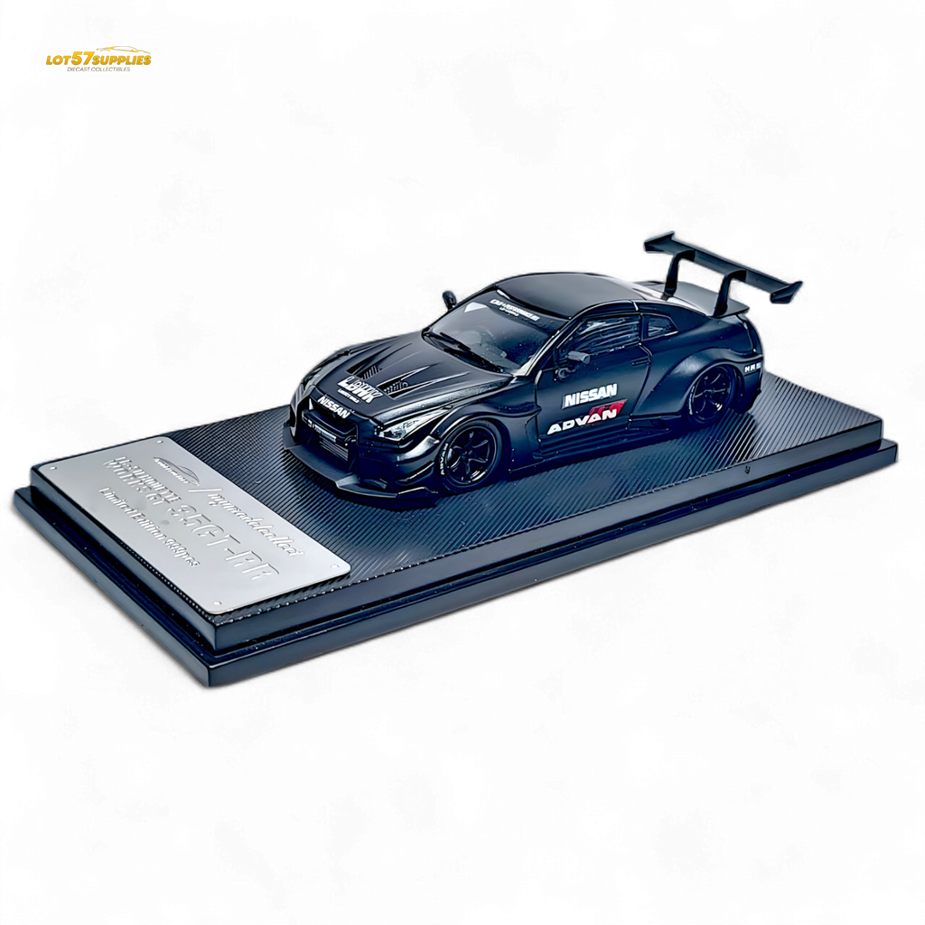 MC Nissan R35 GTR GT Matte Black Advan Liberty Walk 1:64