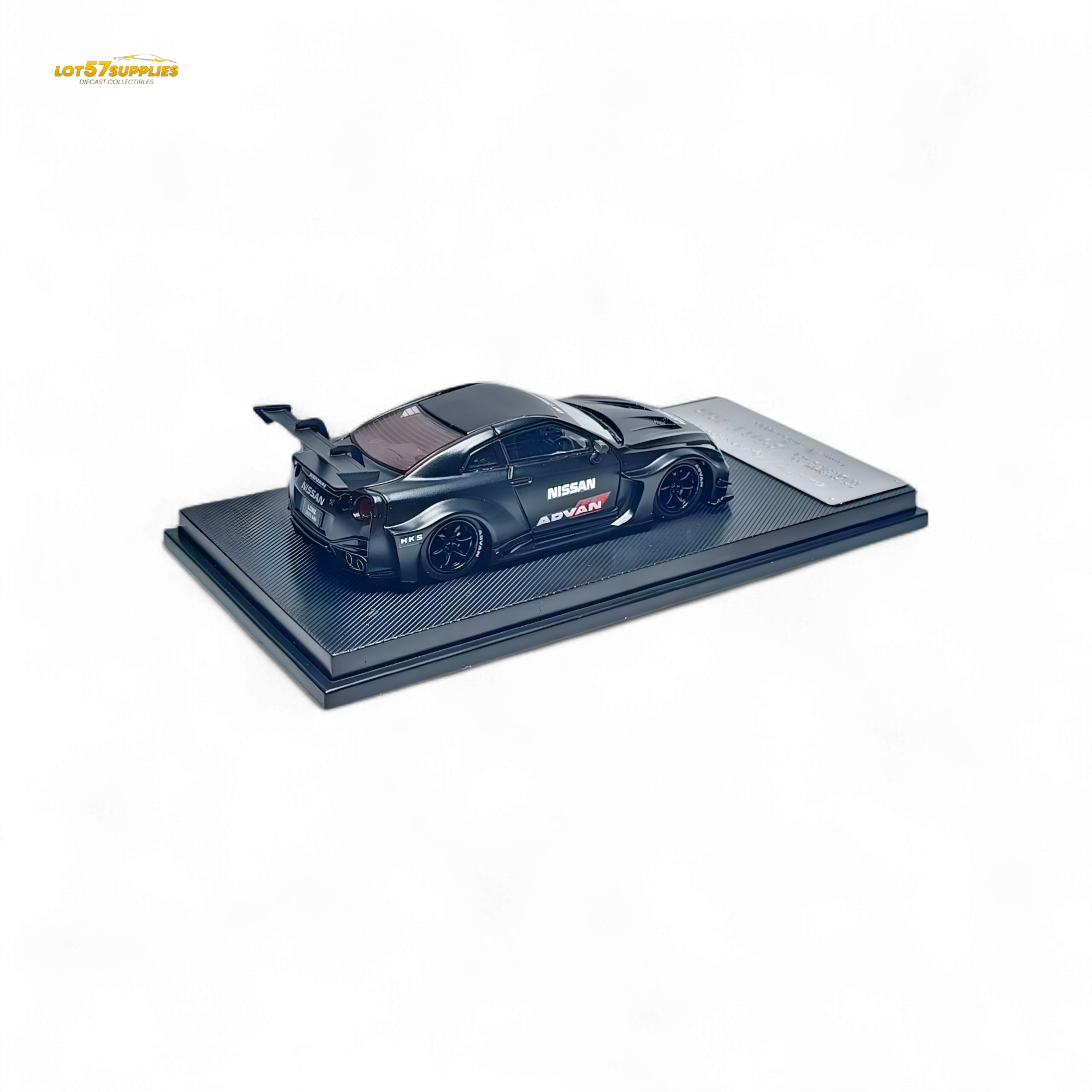 MC Nissan R35 GTR GT Matte Black Advan Liberty Walk 1:64