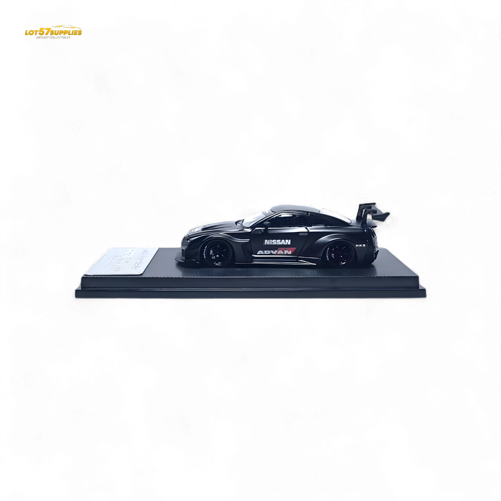 MC Nissan R35 GTR GT Matte Black Advan Liberty Walk 1:64