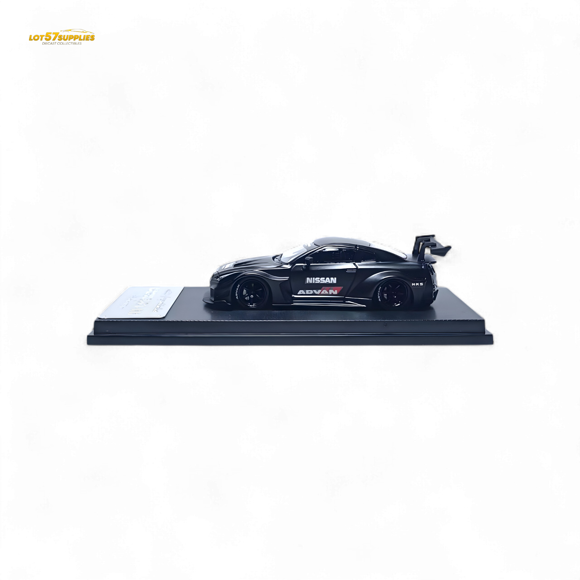 MC Nissan R35 GTR GT Matte Black Advan Liberty Walk 1:64