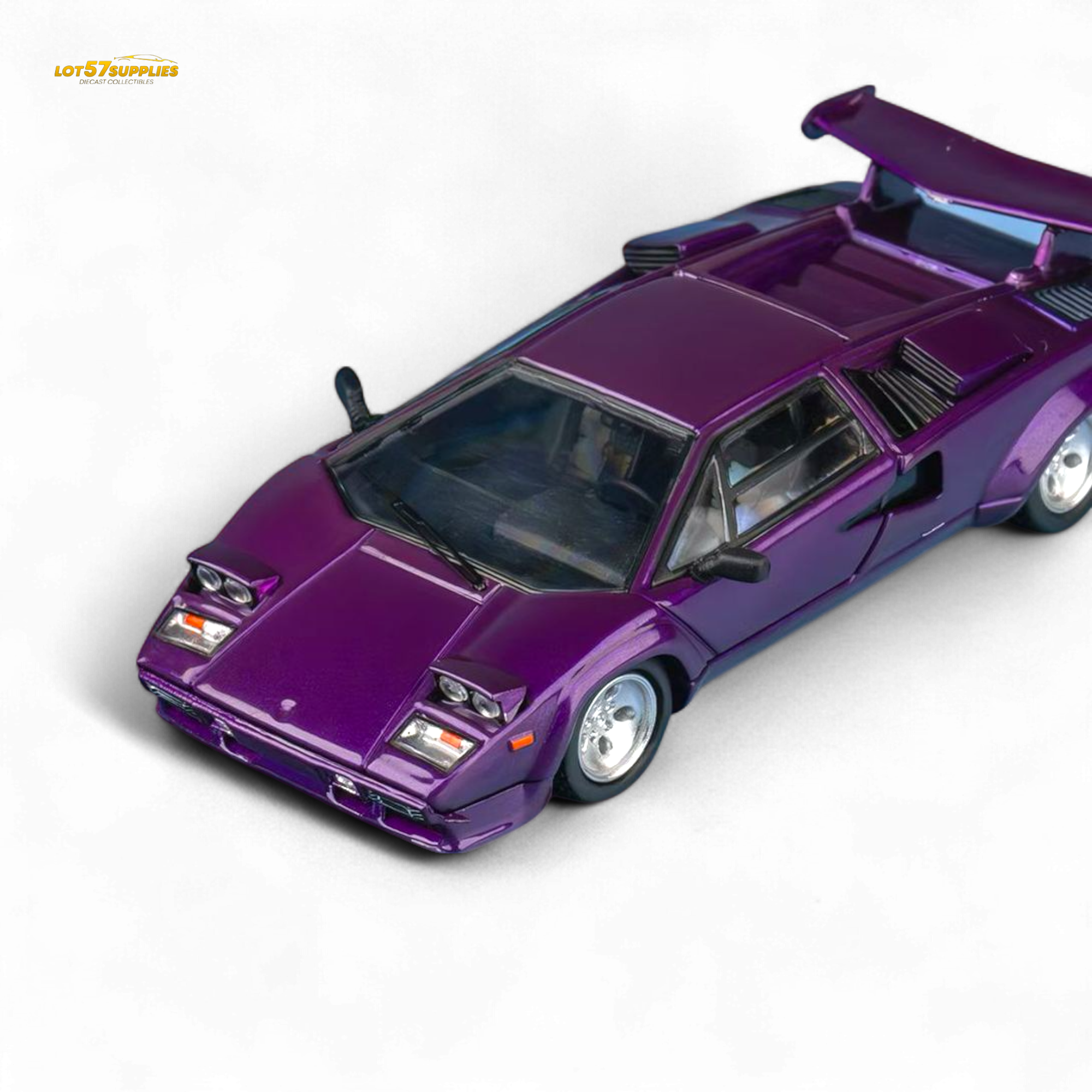 FindClassically Countach LP5000S Metallic Purple w/ Wing 1:64