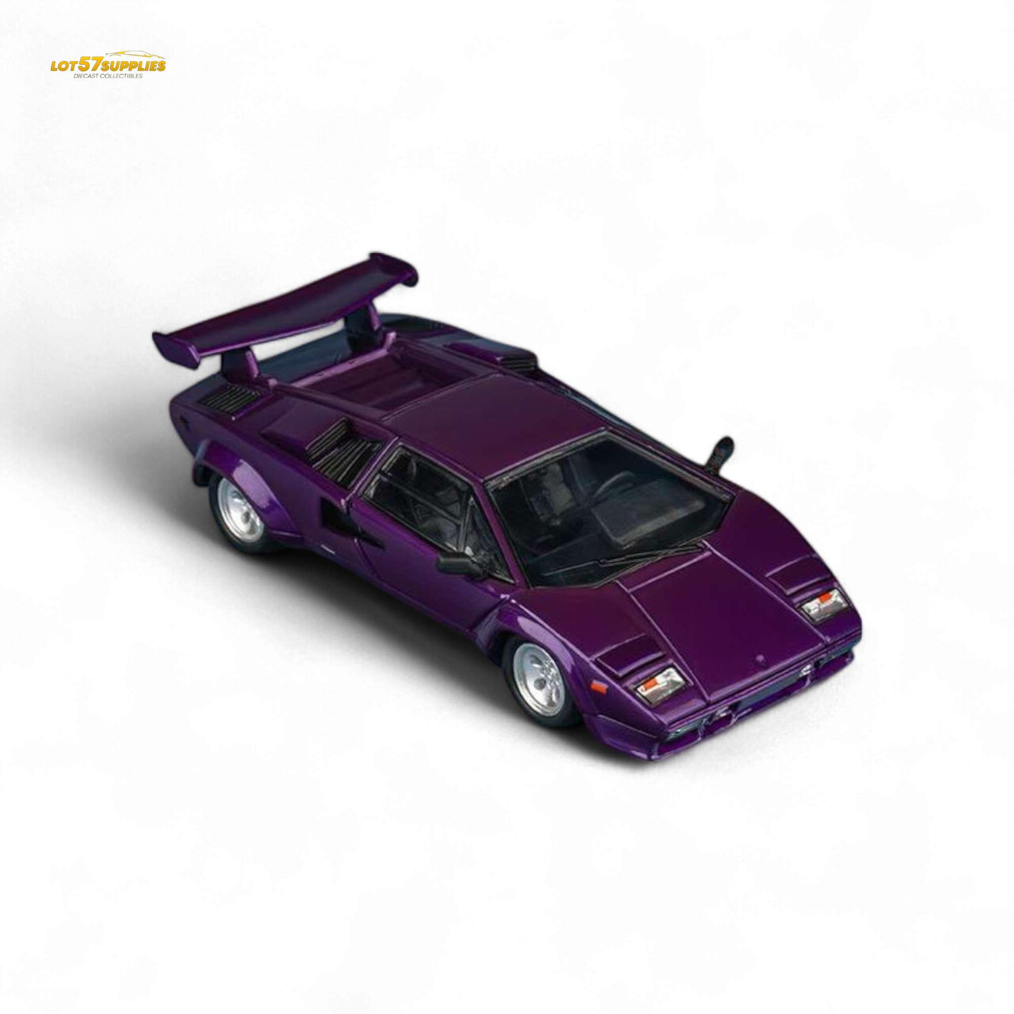 FindClassically Countach LP5000S Metallic Purple w/ Wing 1:64