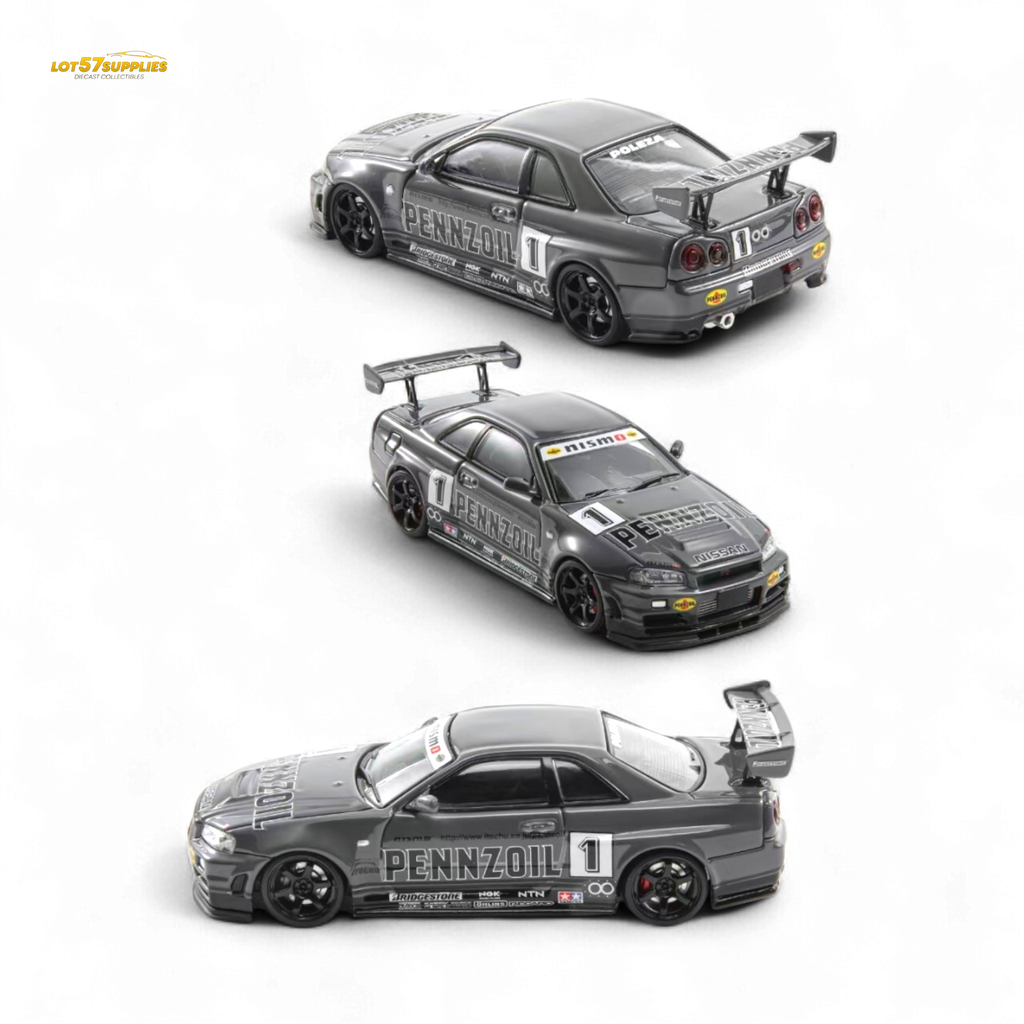 Fast Speed Skyline GT-R R34 Nismo Z-Tune Pennzoil Grey 1:64