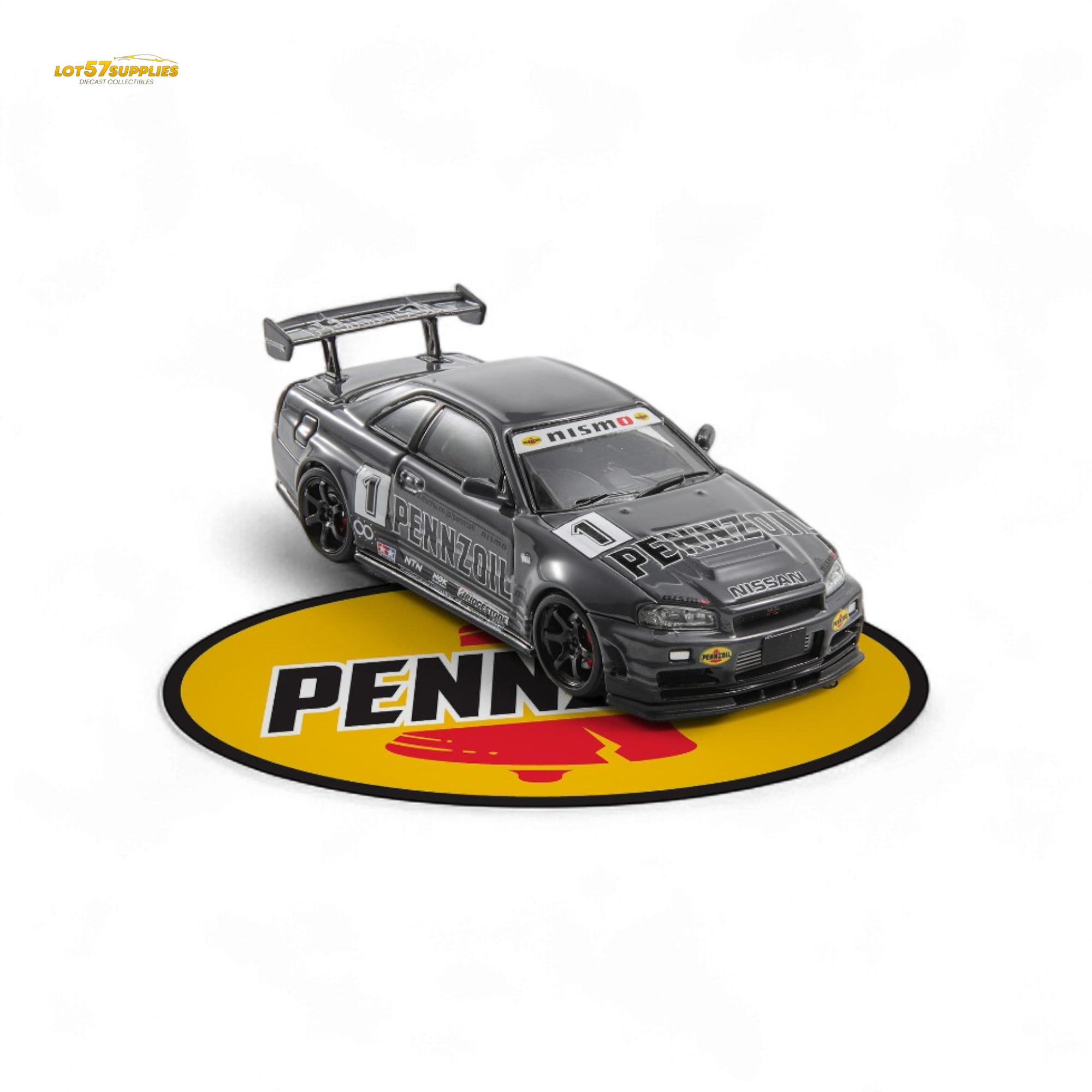 Fast Speed Skyline GT-R R34 Nismo Z-Tune Pennzoil Grey 1:64