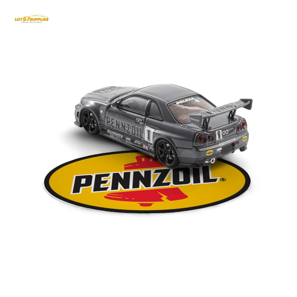 Fast Speed Skyline GT-R R34 Nismo Z-Tune Pennzoil Grey 1:64